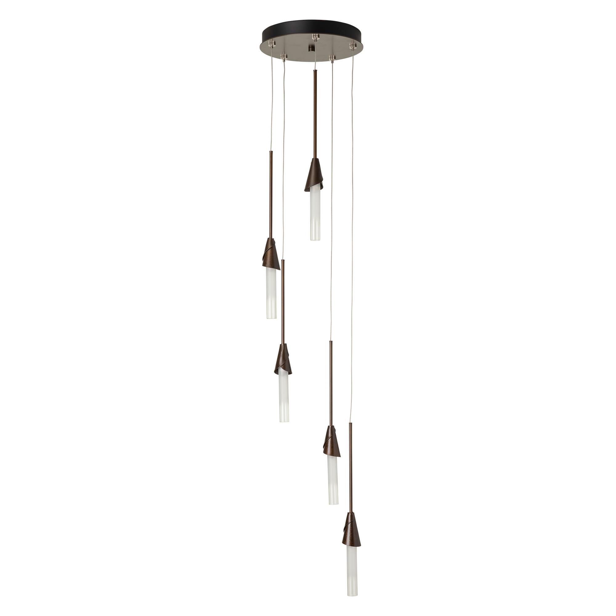 Shown in Bronze finish and Frosted glass