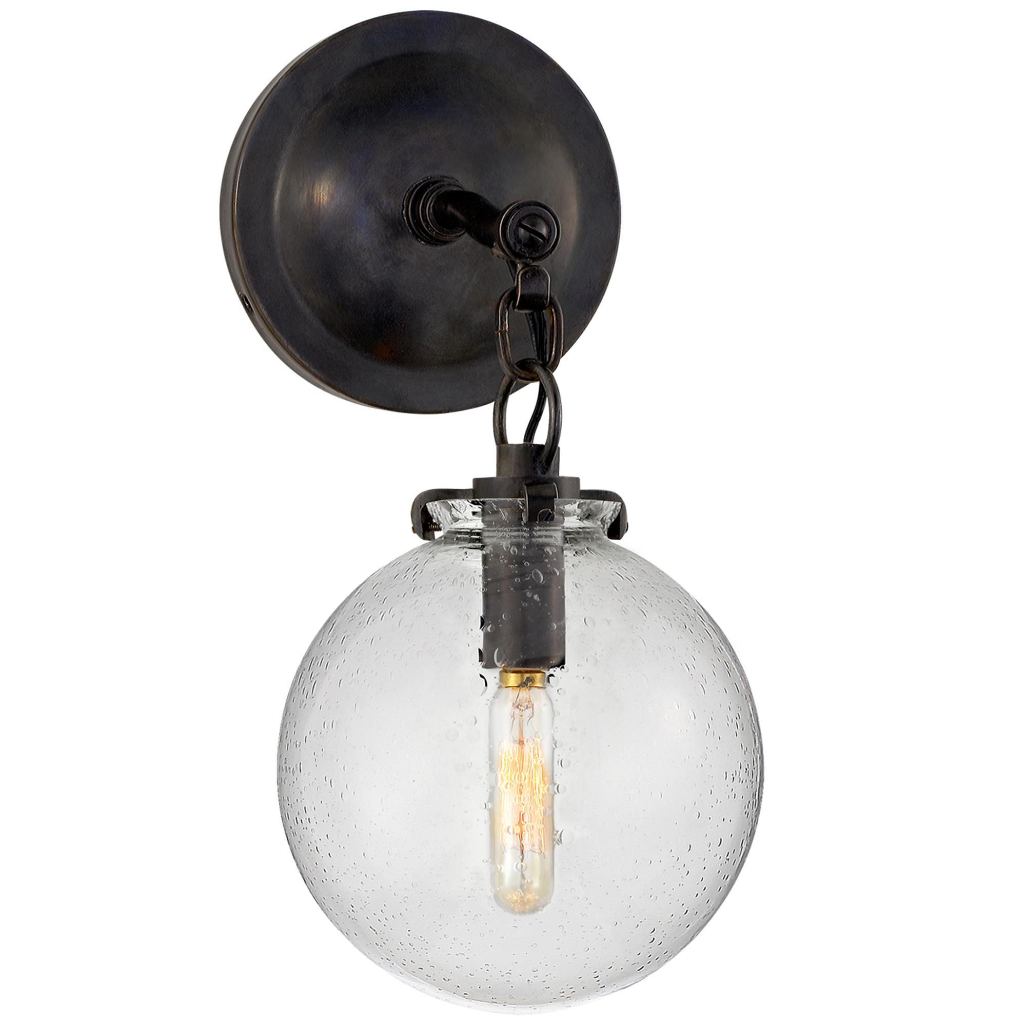 Shown in Bronze finish and Seeded glass