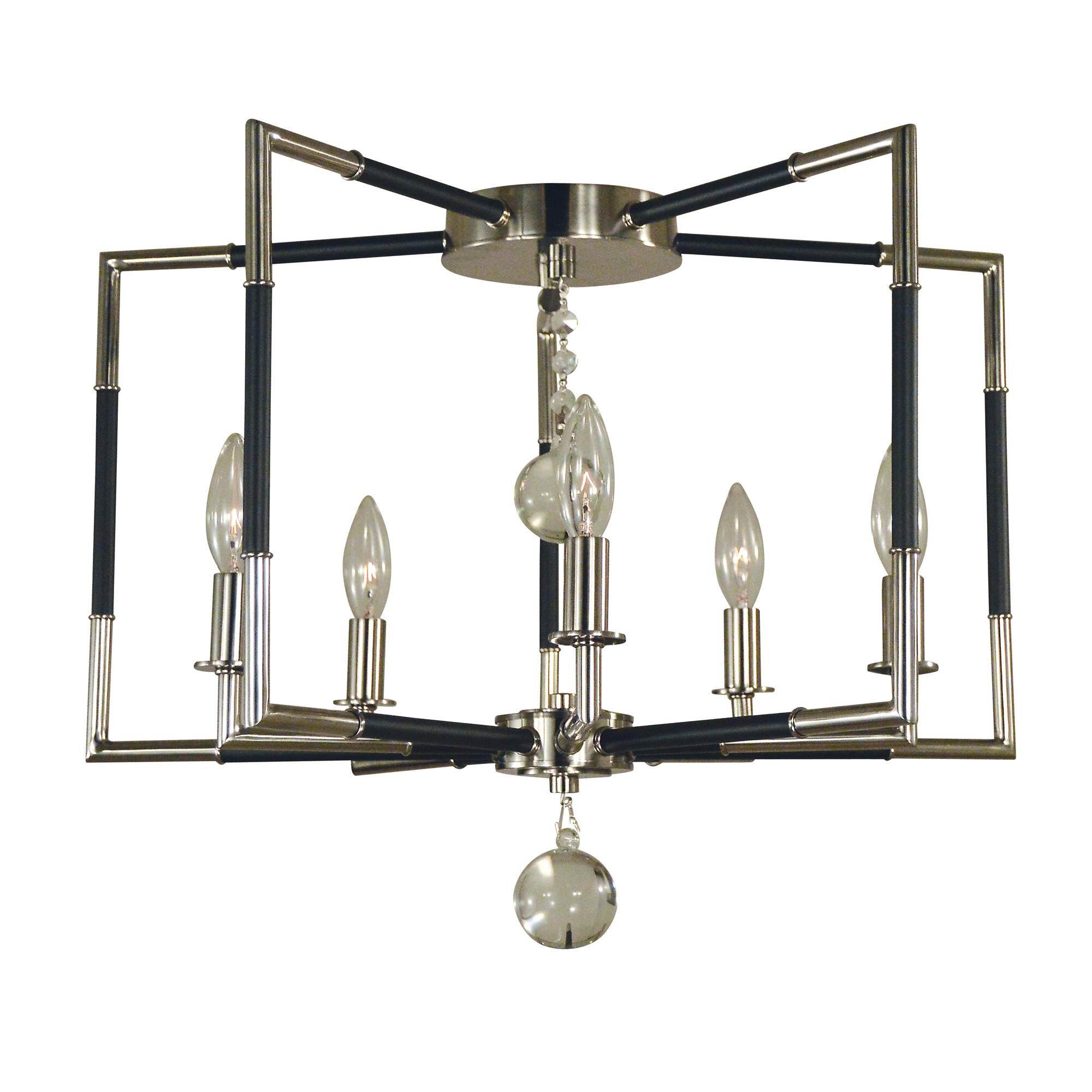 Shown in Polished Nickel with Matte Black Accents finish