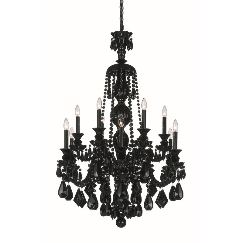 Hamilton Black 30 Inch 12 Light Chandelier by Schonbek