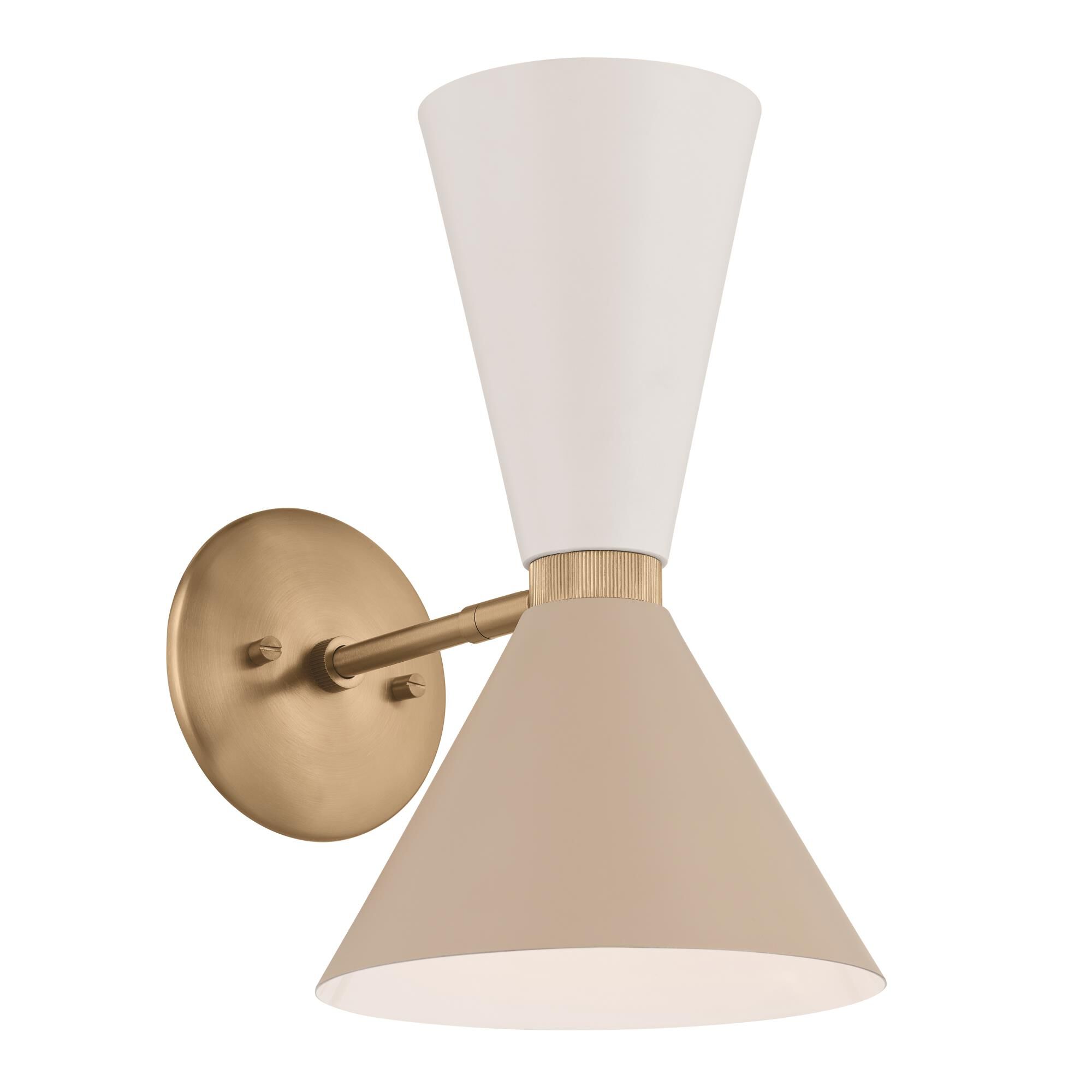 Shown in Champagne Bronze with Greige finish and Metal and Cone shade
