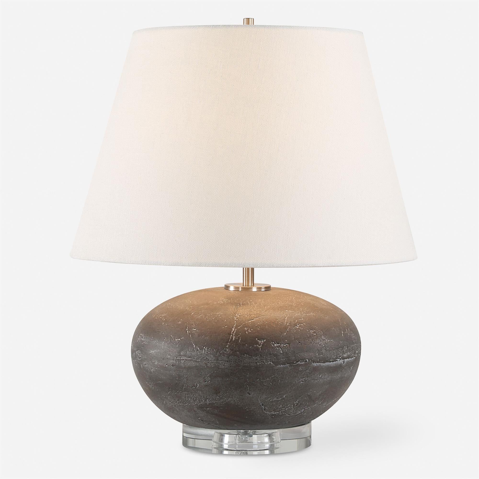Shown in Gray Stone finish and Round Hardback shade