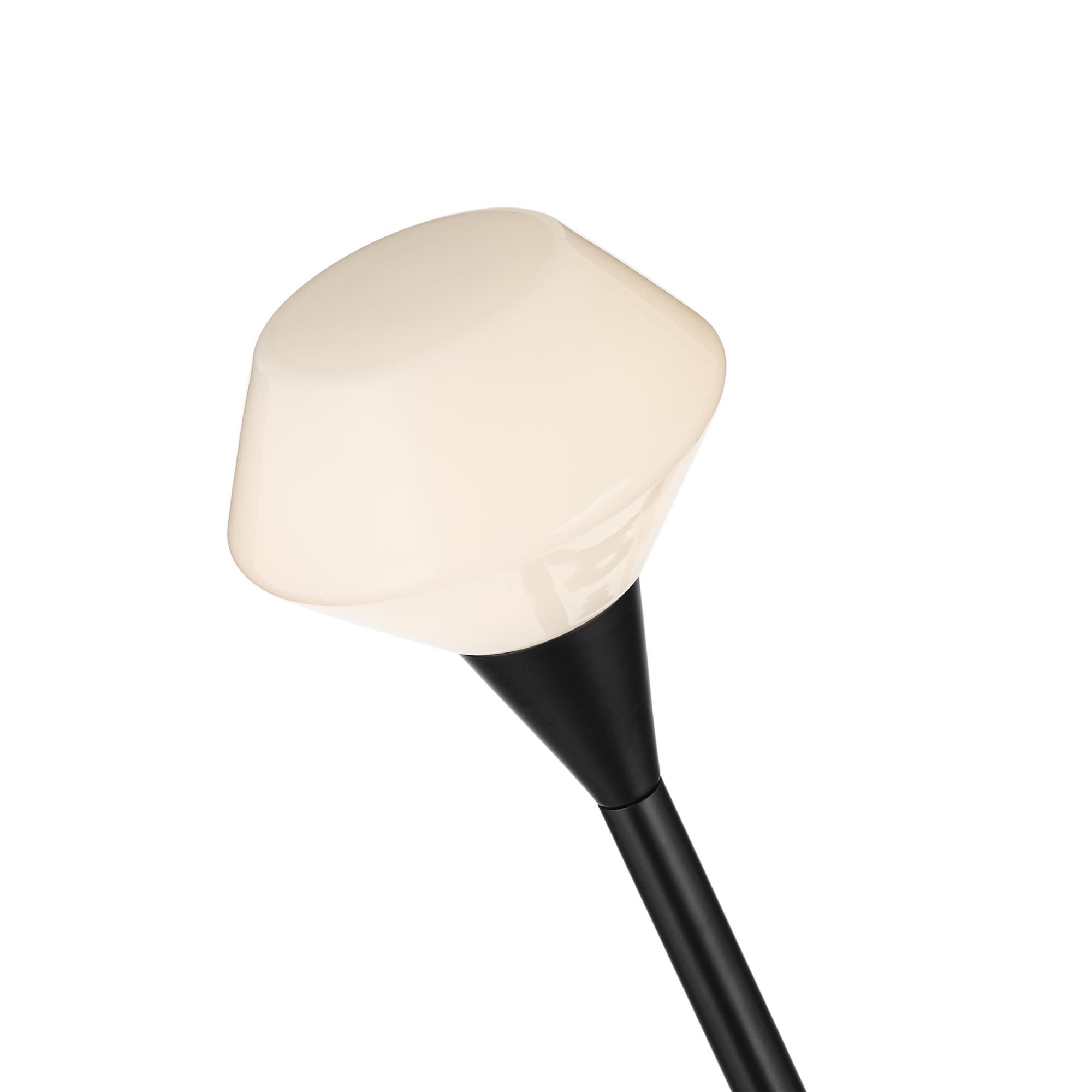 Shown in Black finish and Opal glass