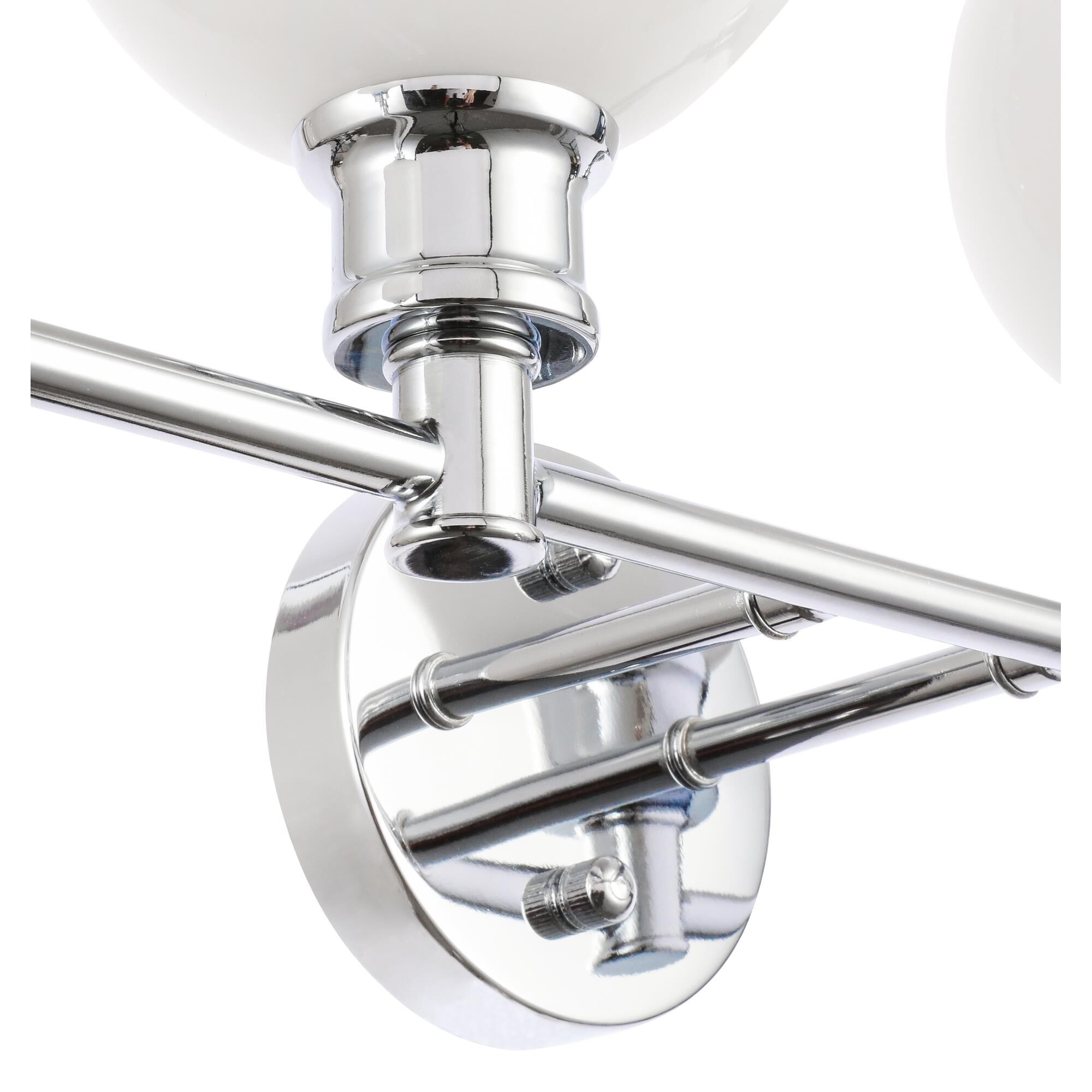 Shown in Chrome finish and Frosted White  glass