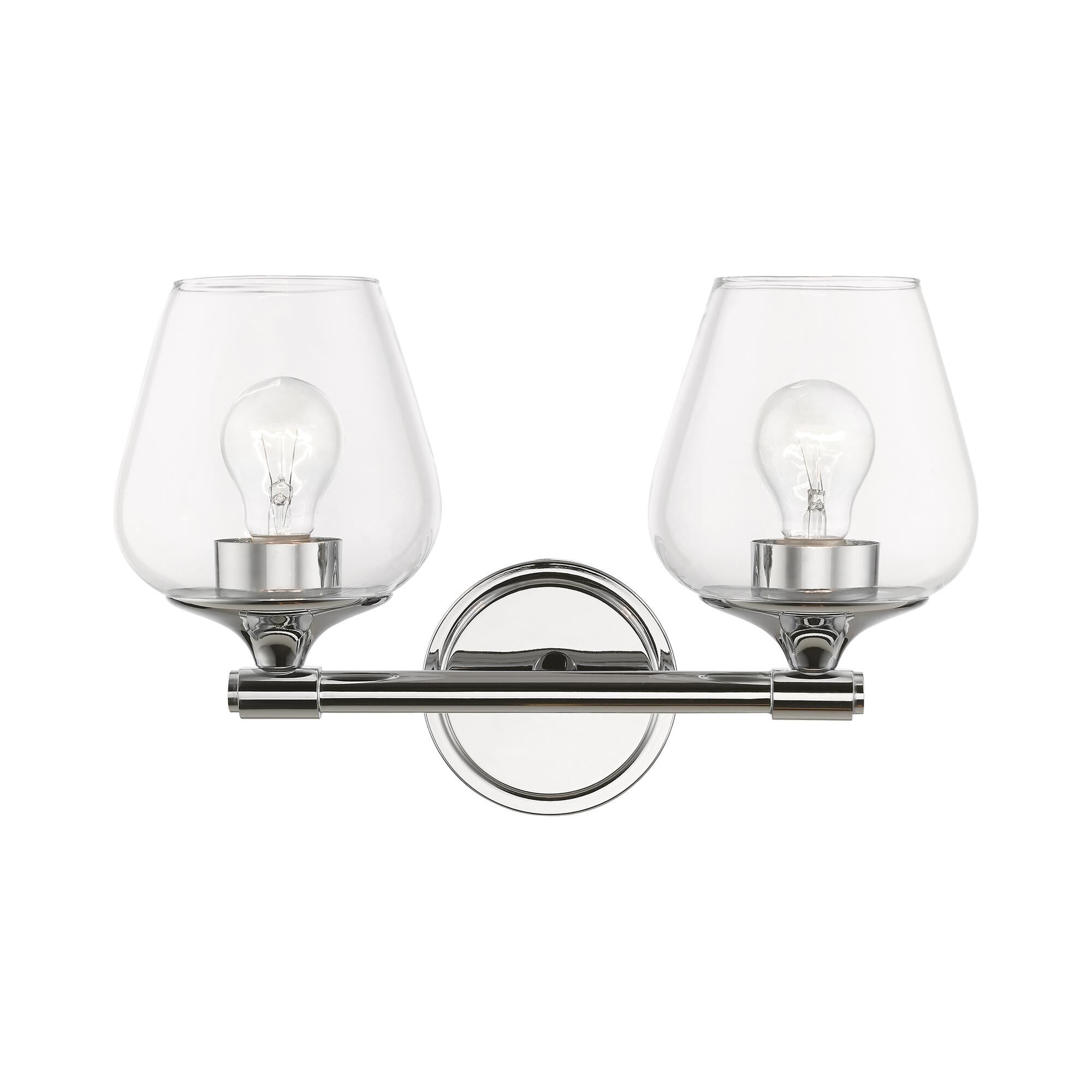 Shown in Polished Chrome finish and Clear glass