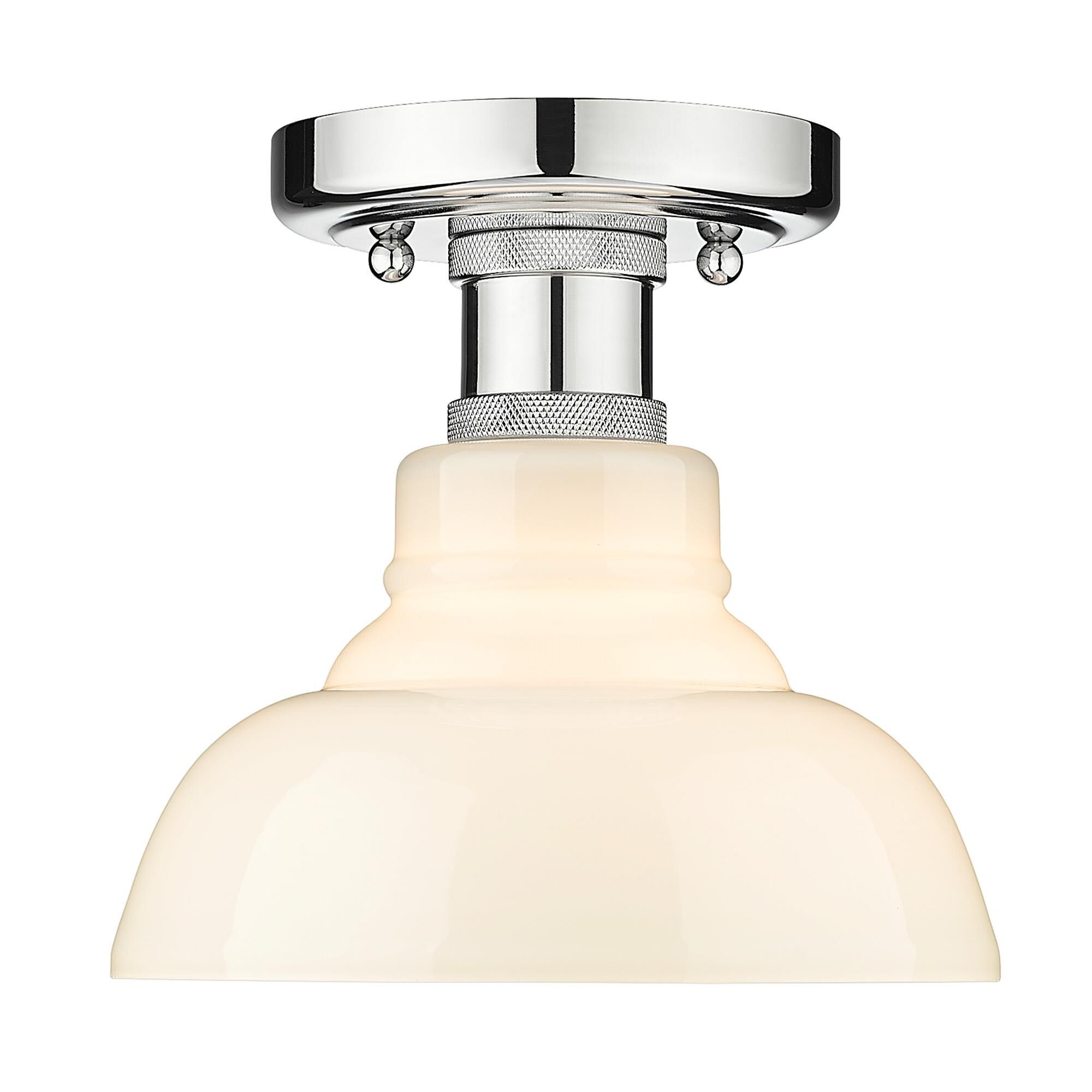 Shown in Chrome finish and Vintage Milk glass