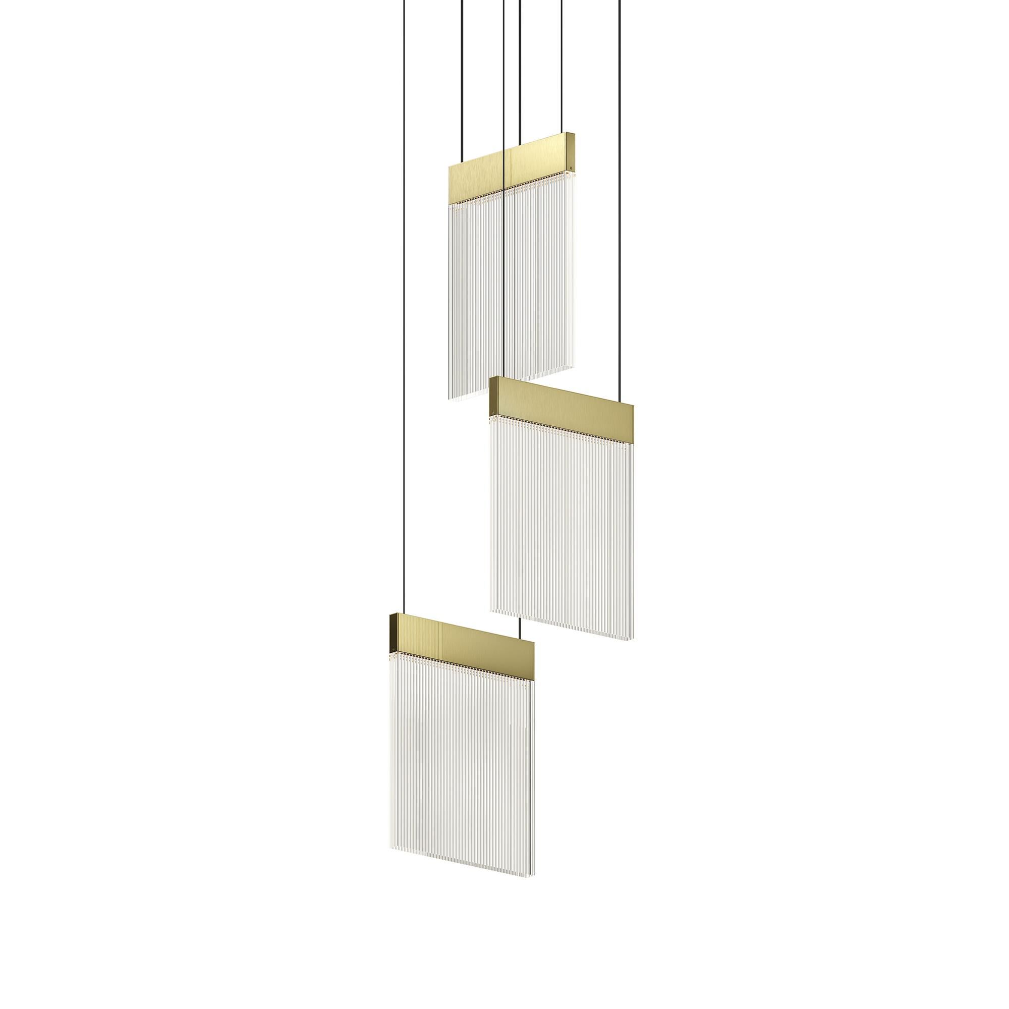 V Panels 9 Inch 3 Light Multi Light Pendant,