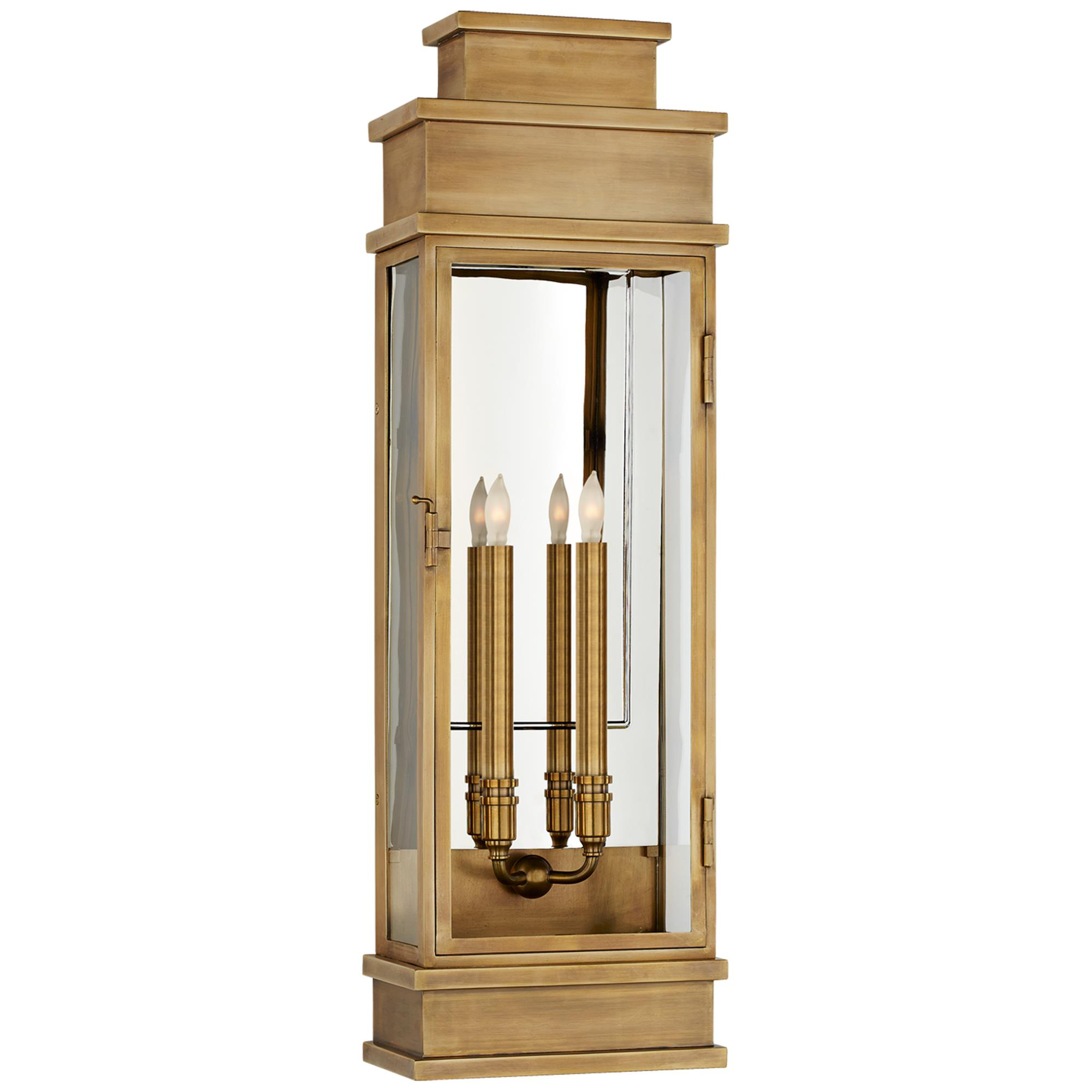 Shown in Antique-Burnished Brass finish and Clear glass