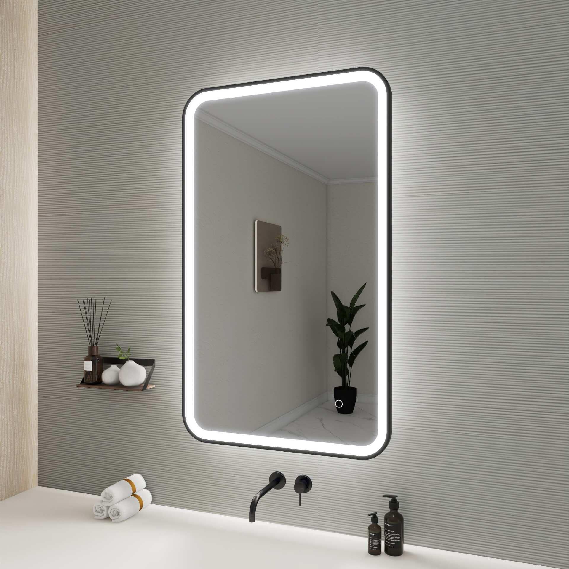 Harmoni 40 Inch Rectangular LED Lighted Mirror by Elegant Decor