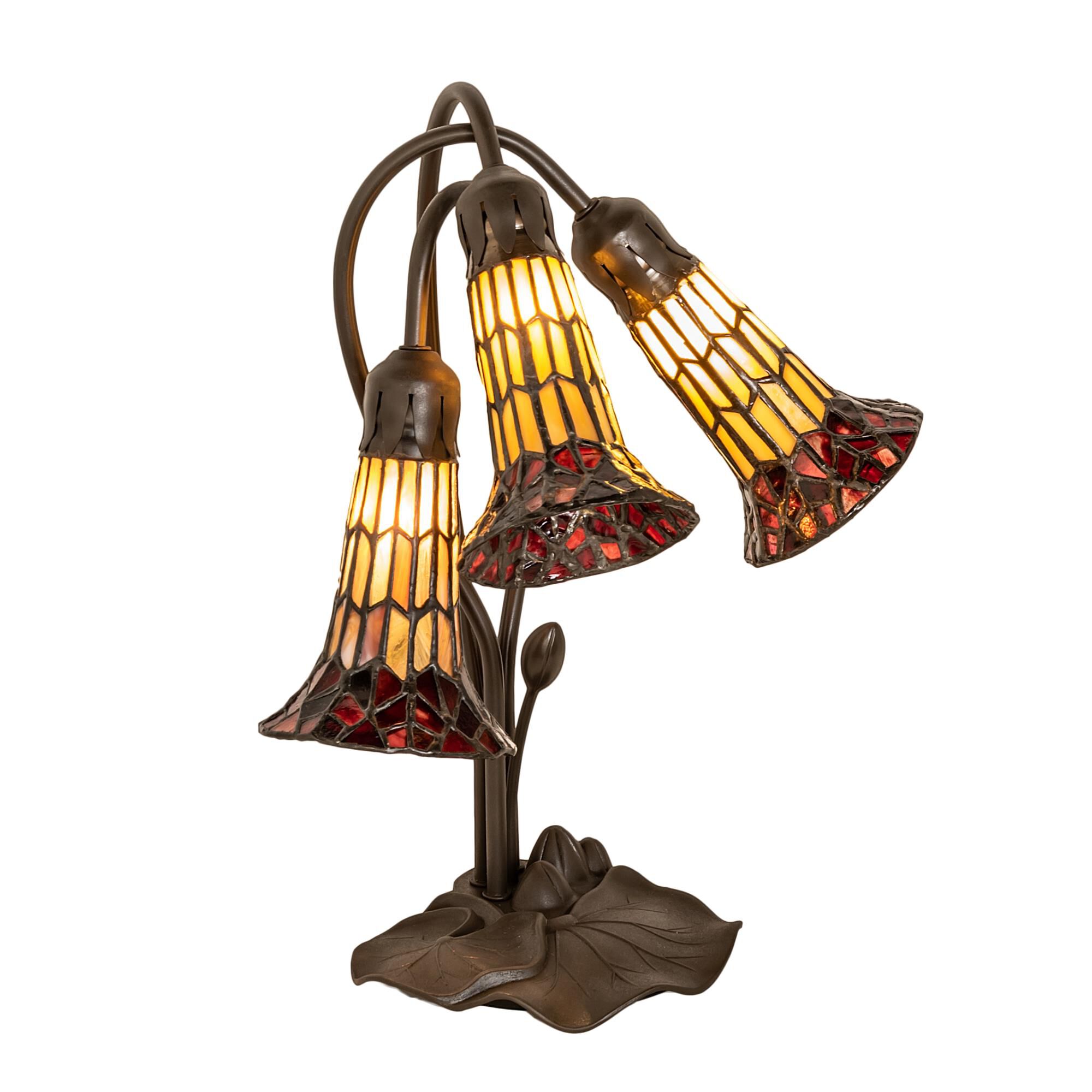 Stained Glass Pond Lily 16 Inch Accent Lamp by Meyda Lighting