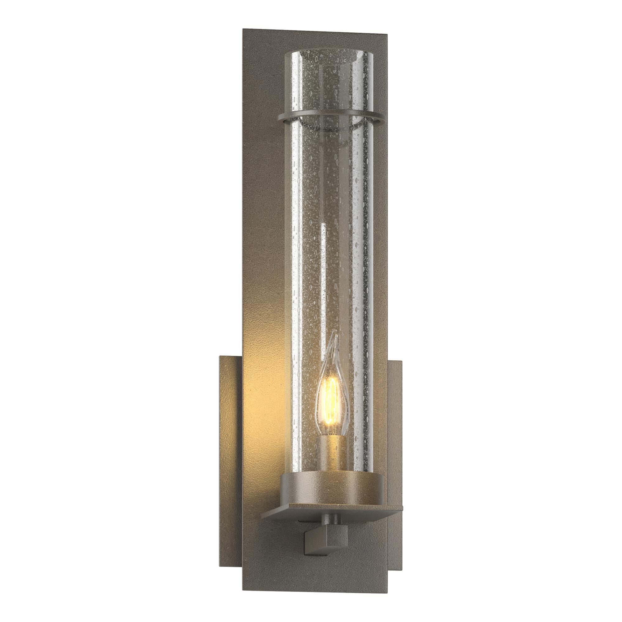 Shown in Dark Smoke finish and Seeded Clear  glass