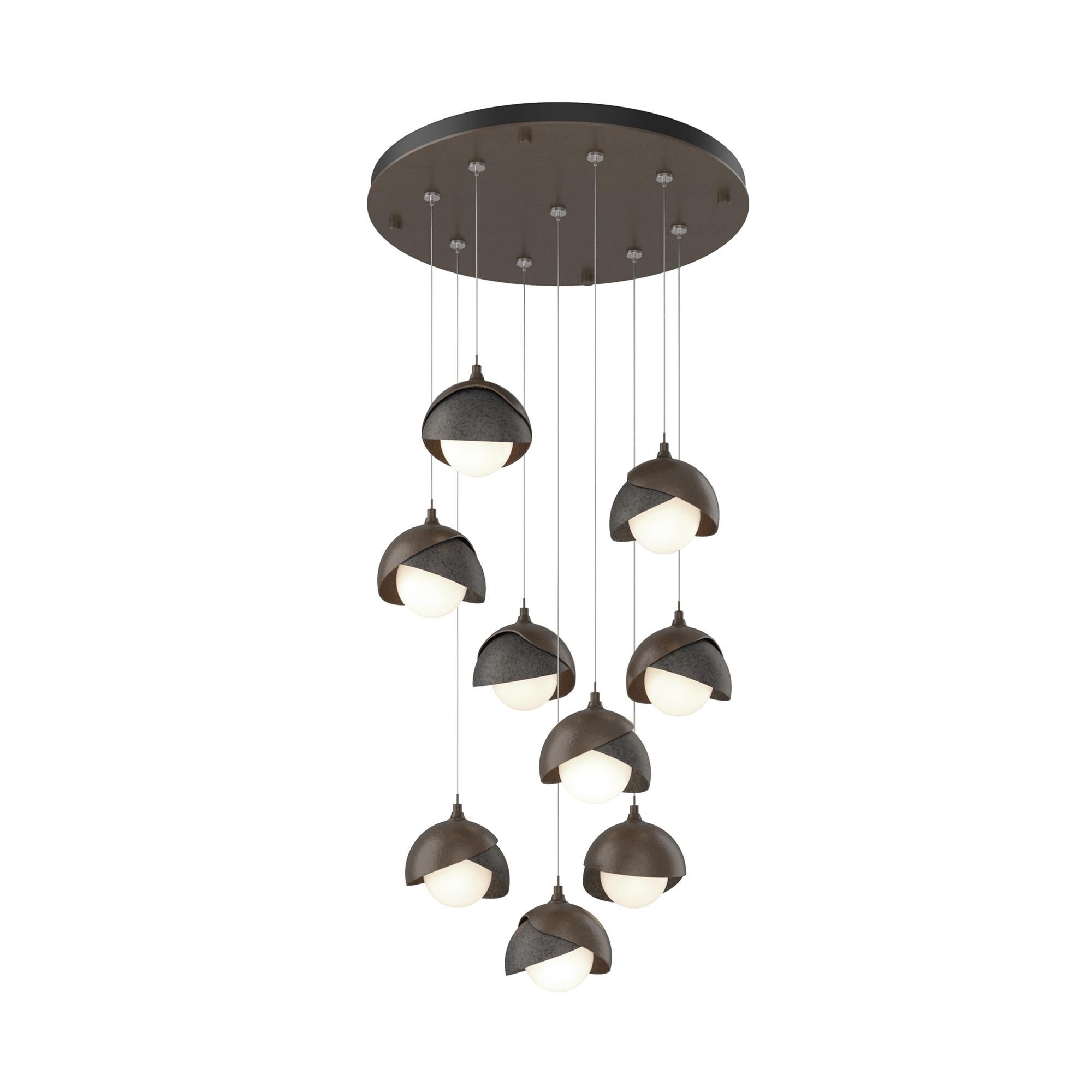 Shown in Bronze finish and Opal (Gg) glass and Natural Iron (20) accent