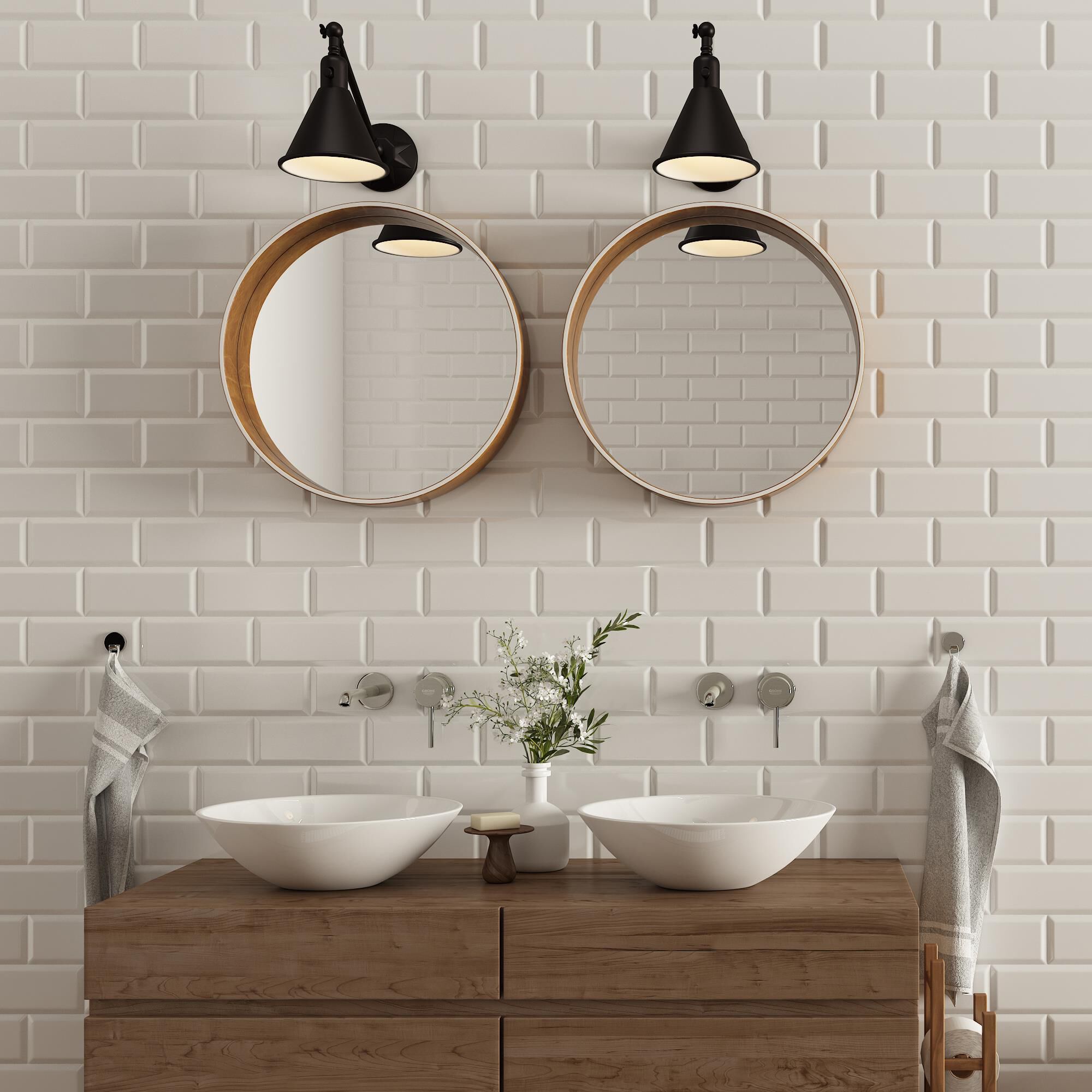 Shown in Matte Black finish and Steel glass and Matte Black shade