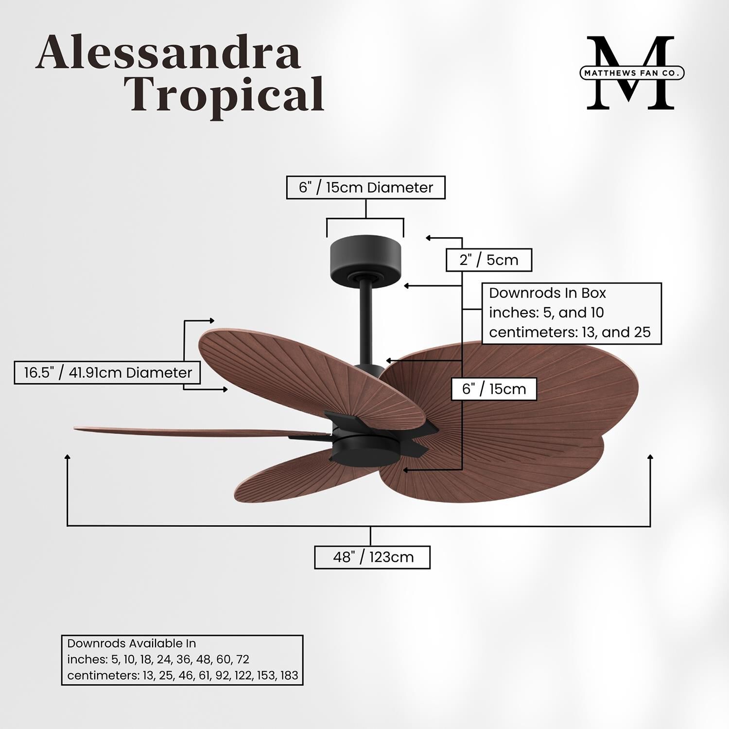 Alessandra Tropical 48 Inch Ceiling Fan by Matthews Fan Company