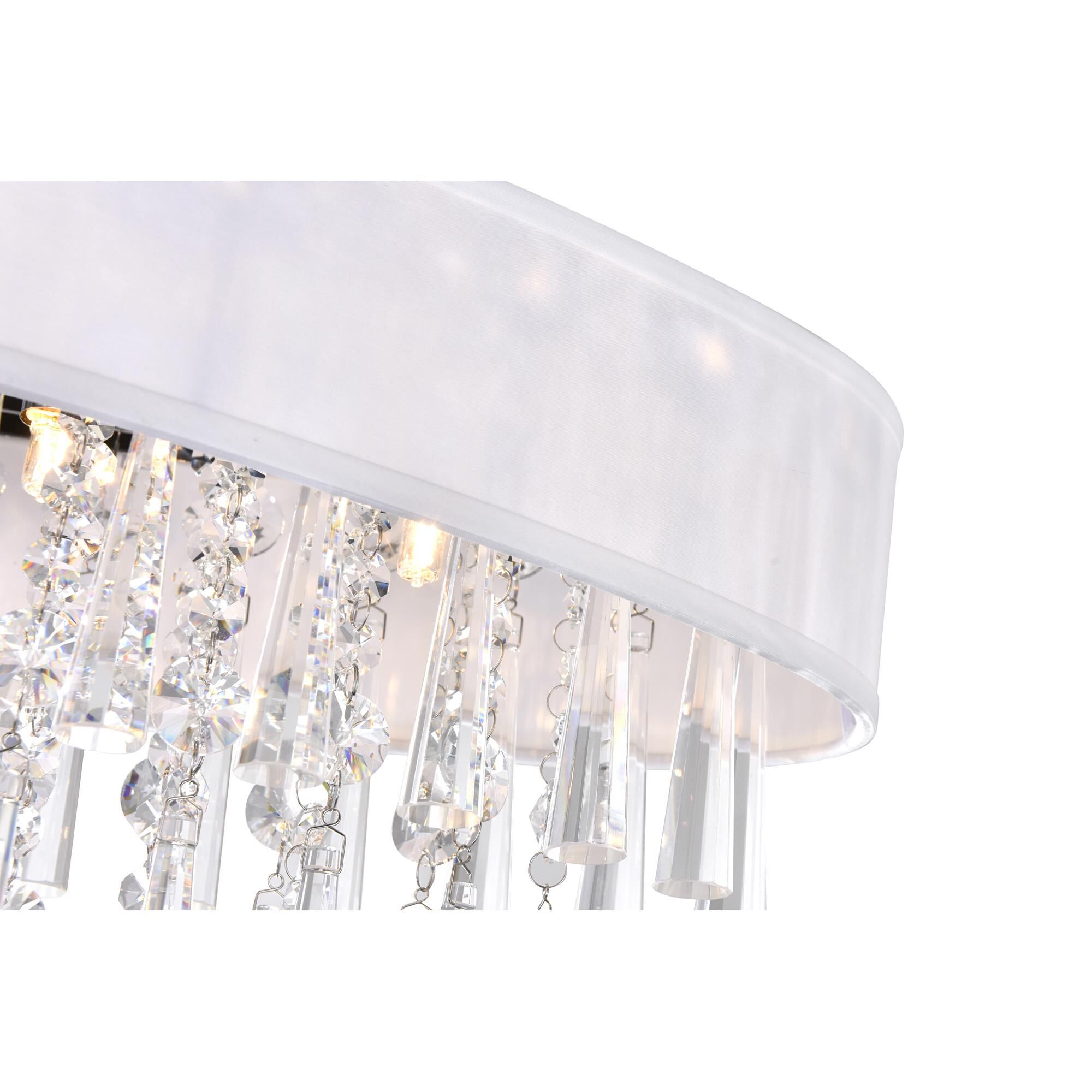 Shown in Chrome finish and K9 Clear crystal and Off White shade