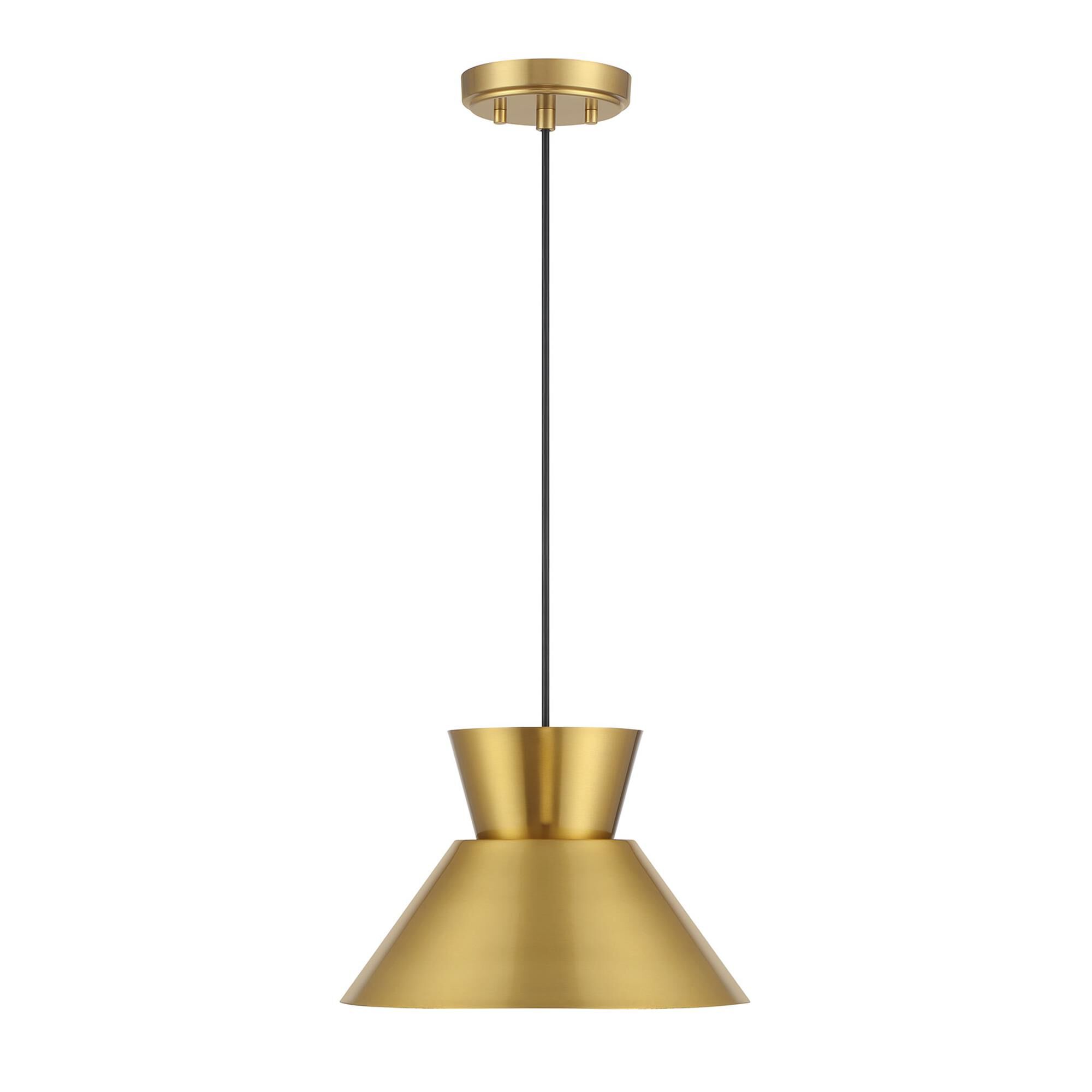 Shown in Natural Brass finish and Metal shade