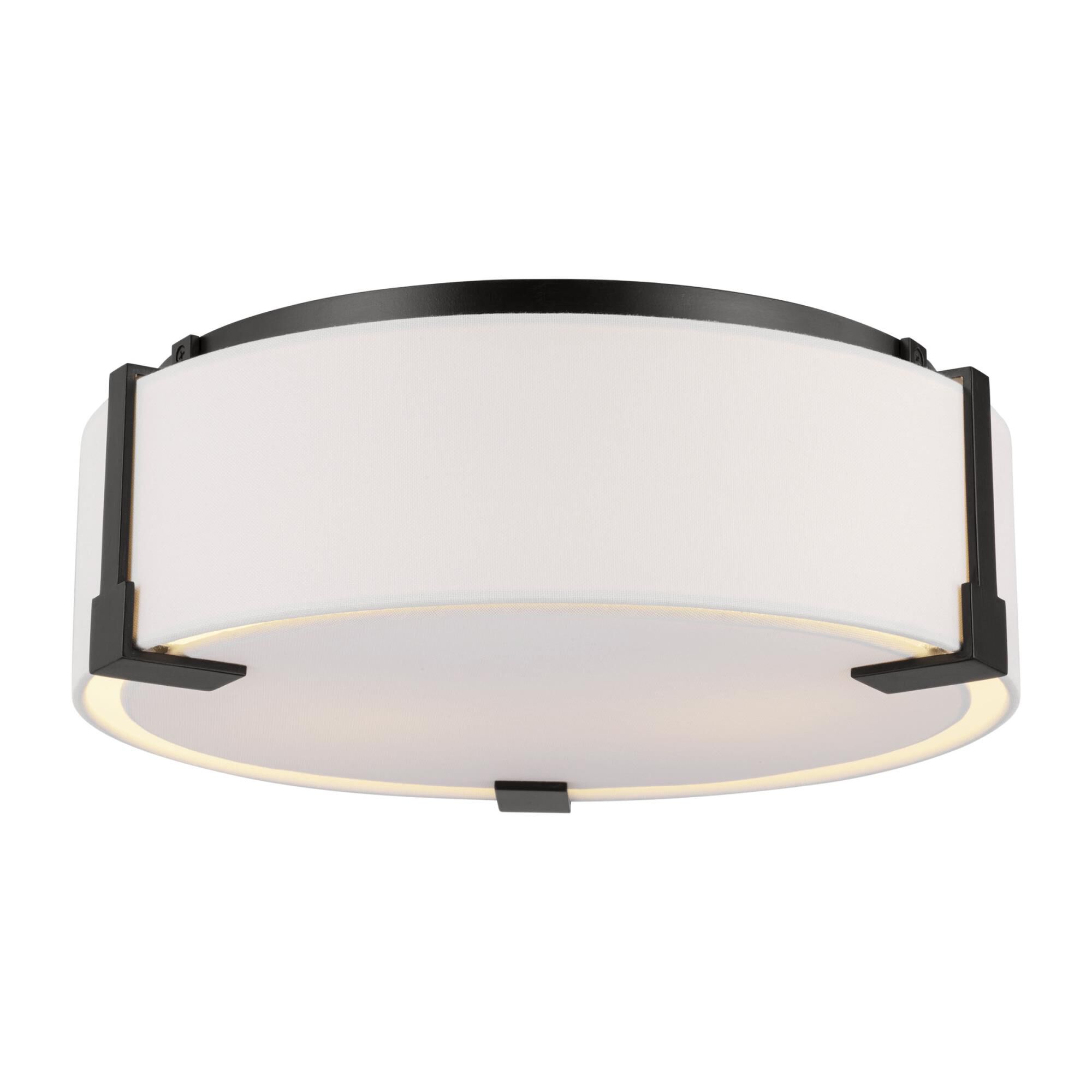 Shown in Aged Iron finish and White Linen shade