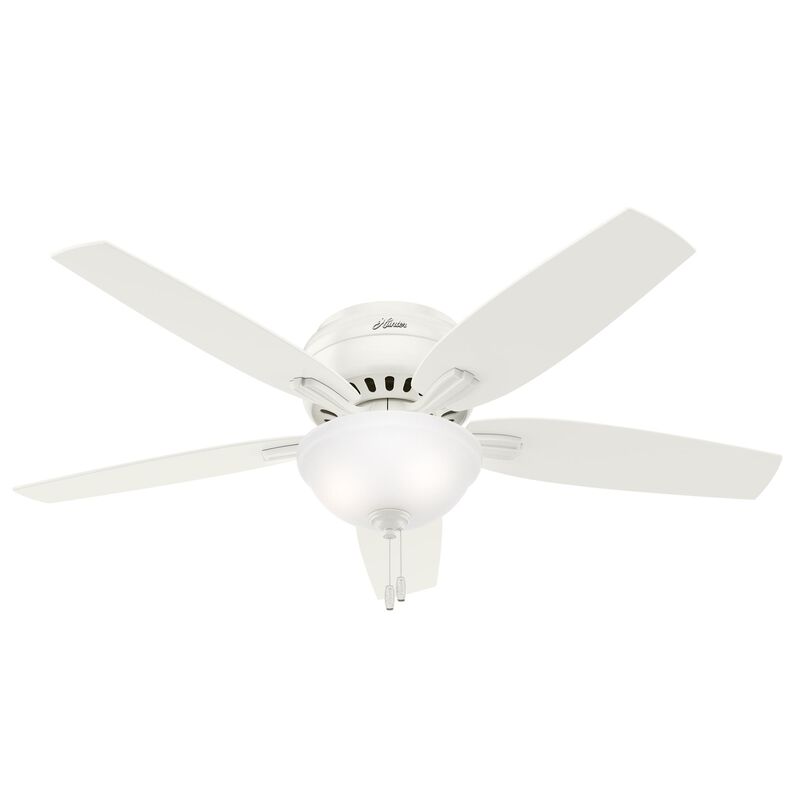 Newsome 52 Inch Flush Mount Fan with Light Kit by Hunter Fan