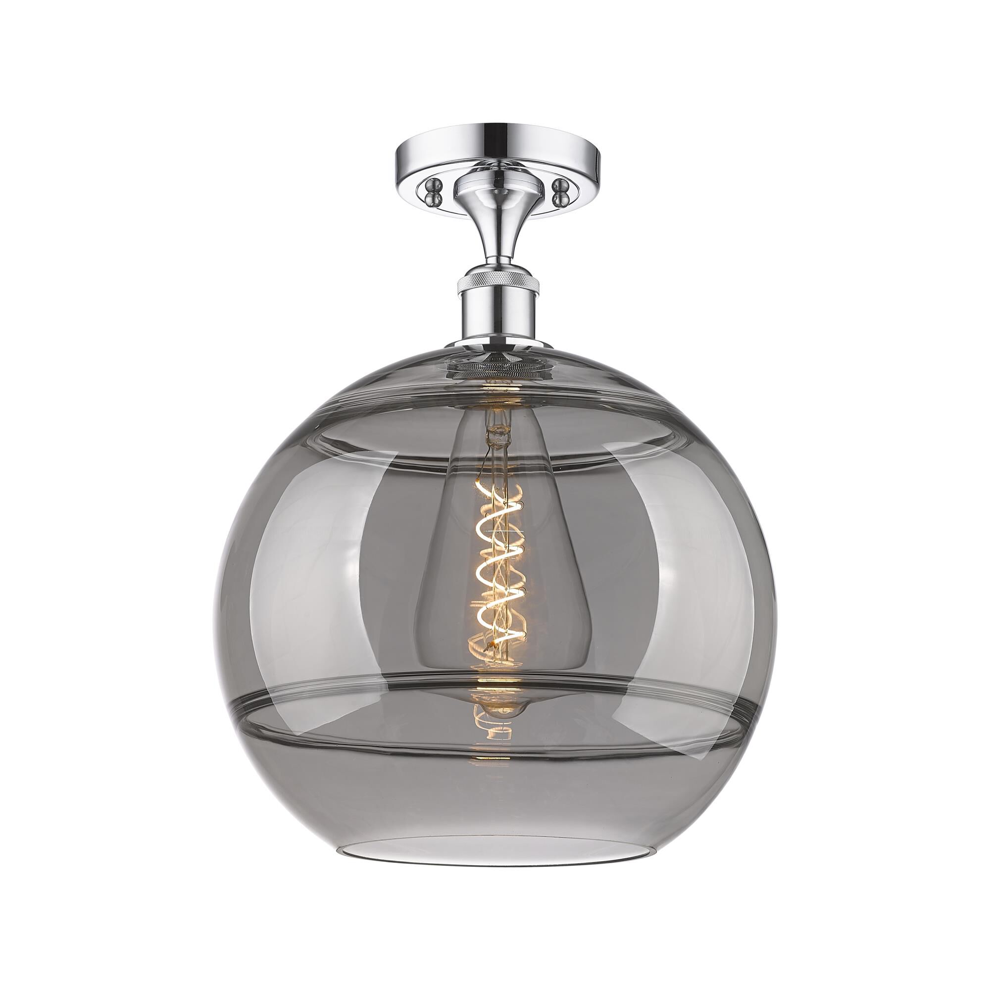 Shown in Polished Chrome finish and Light Smoke glass