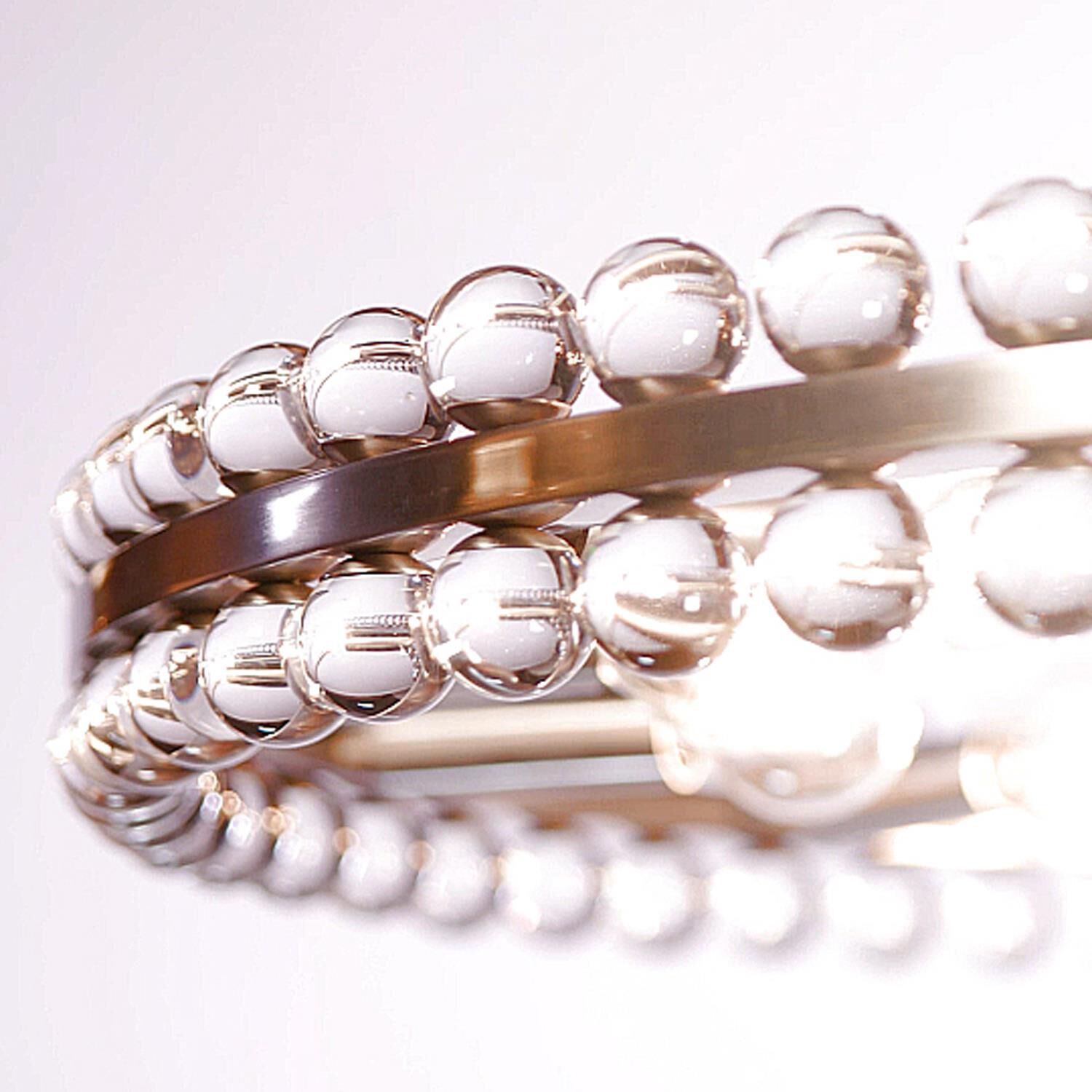 Shown in Aged Brass finish and Clear Glass Beads crystal