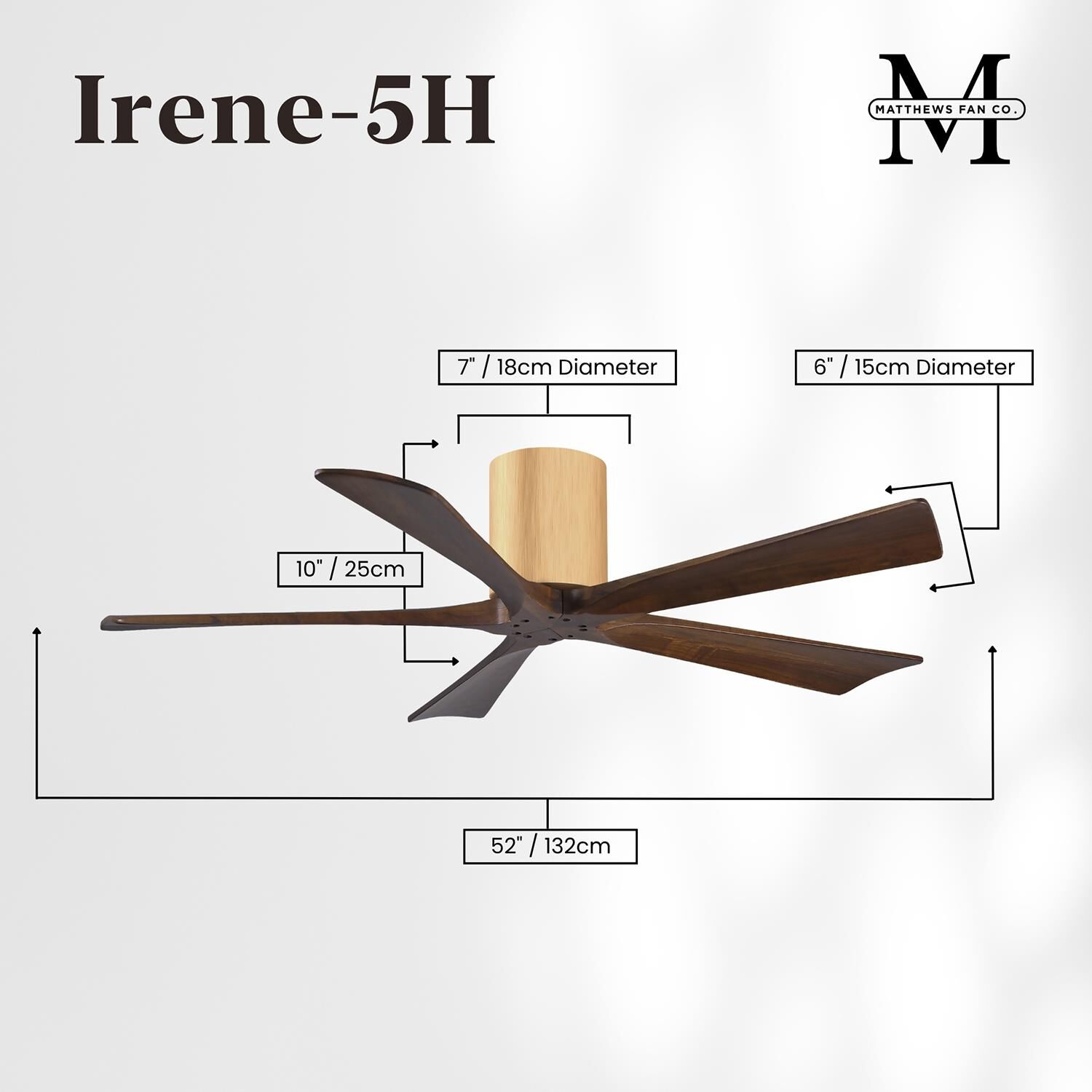 Irene 52 Inch Flush Mount Fan by Matthews Fan Company