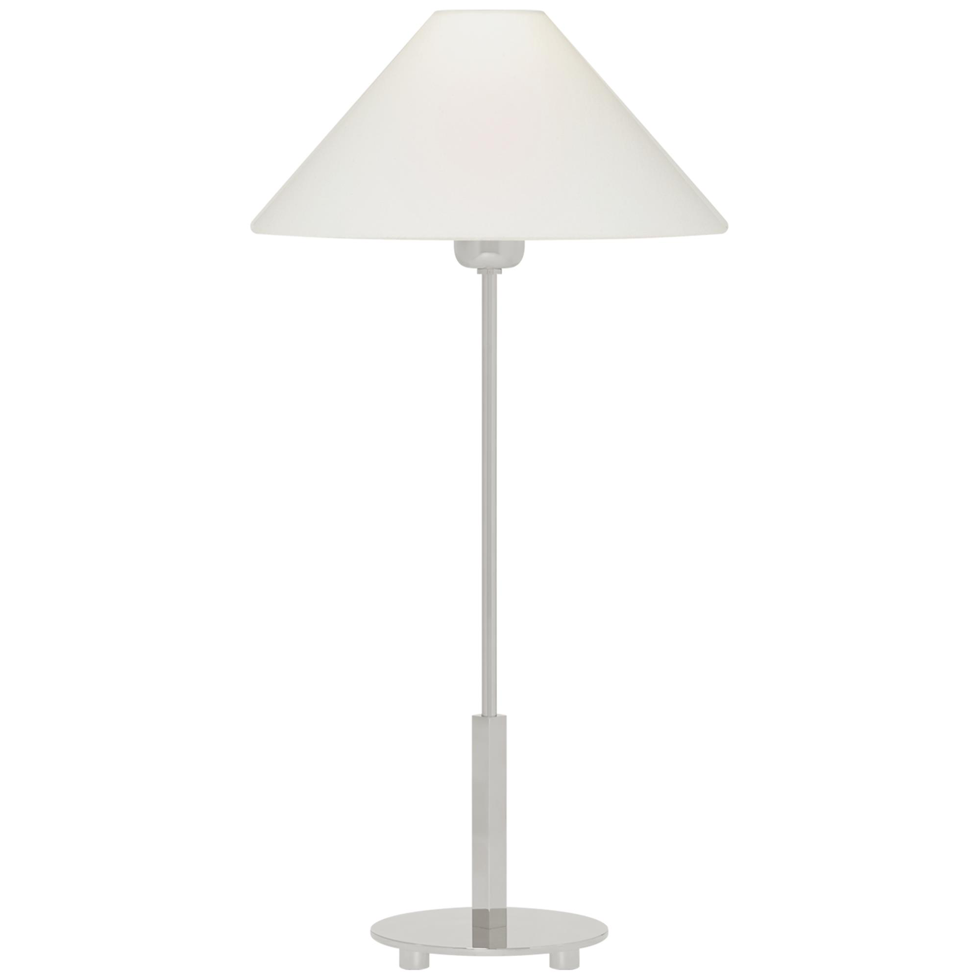 Shown in Polished Nickel finish and Linen shade