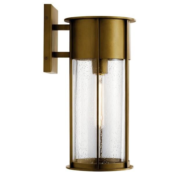 Shown in Natural Brass finish and Clear Seeded glass