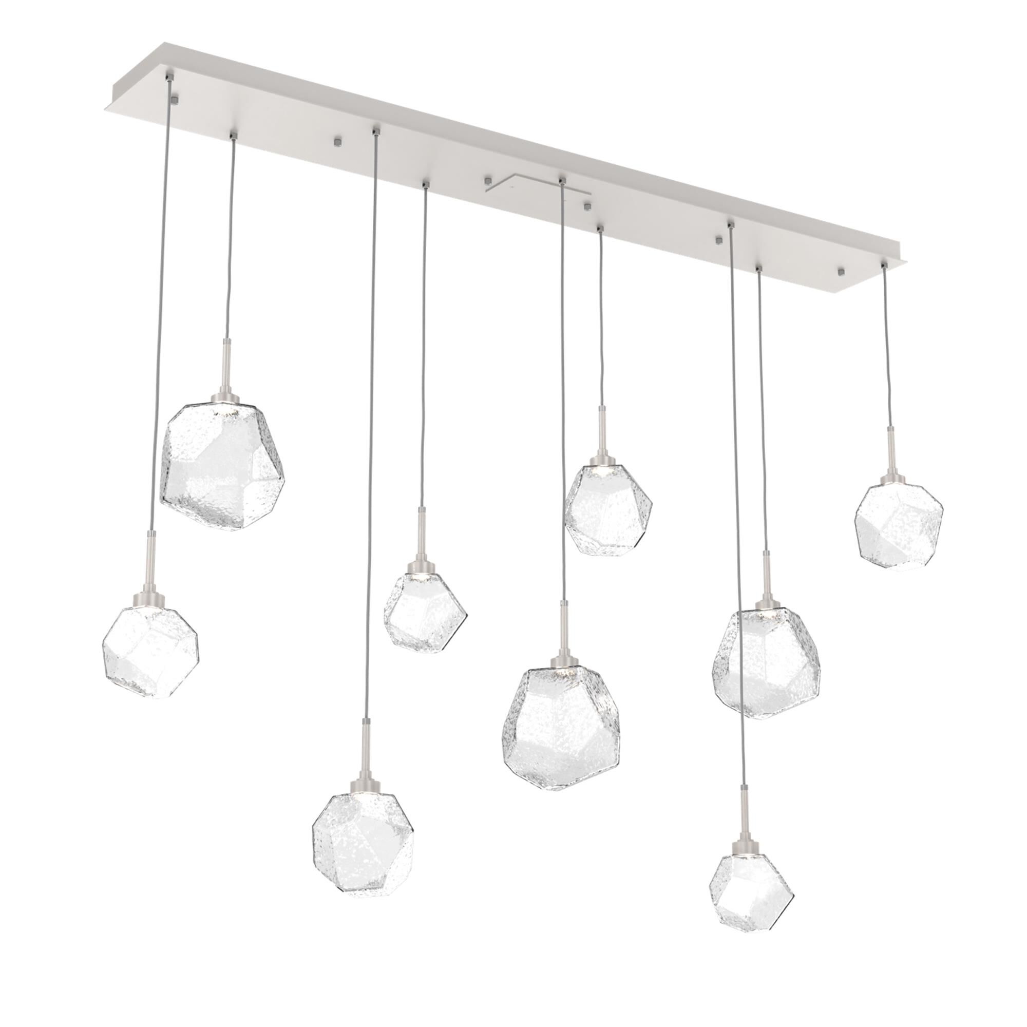 Shown in Metallic Beige Silver finish and Clear glass
