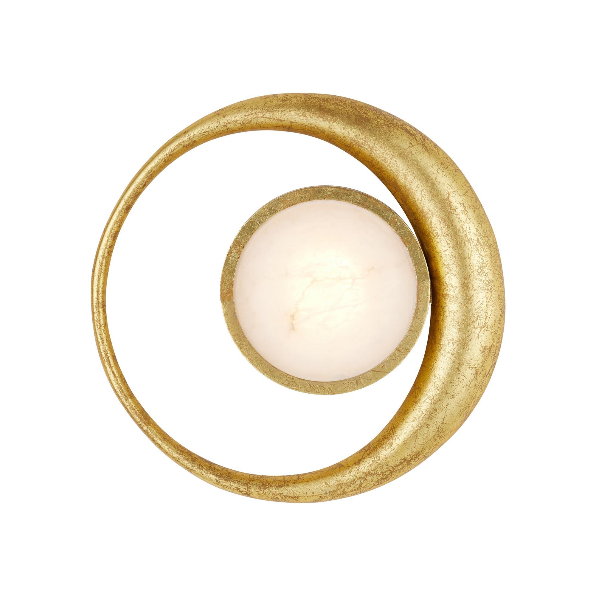 Shown in Gold Leaf and White finish and White Marble Diffuser shade