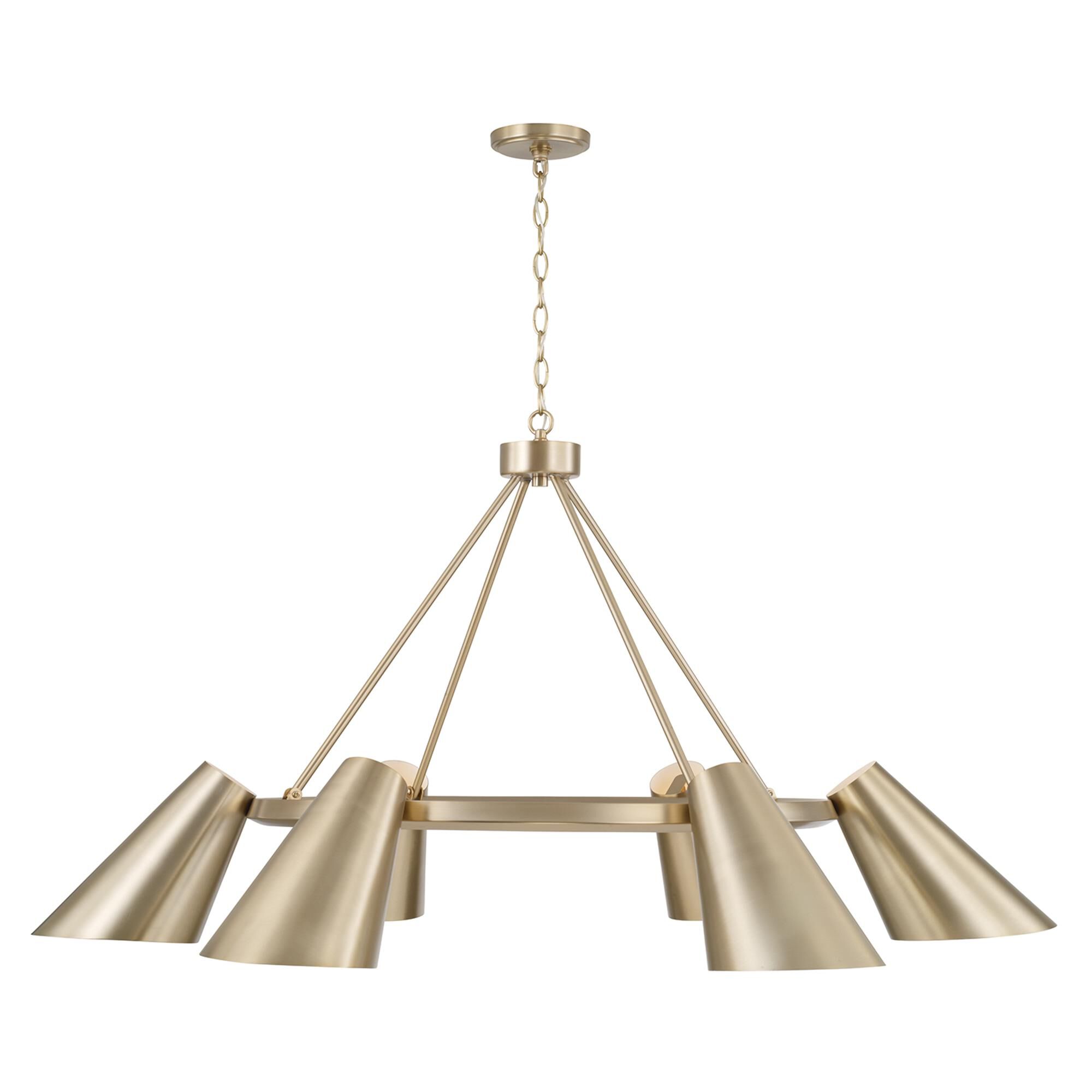 Shown in Matte Brass finish and Matte Brass Metal  With White Interior shade
