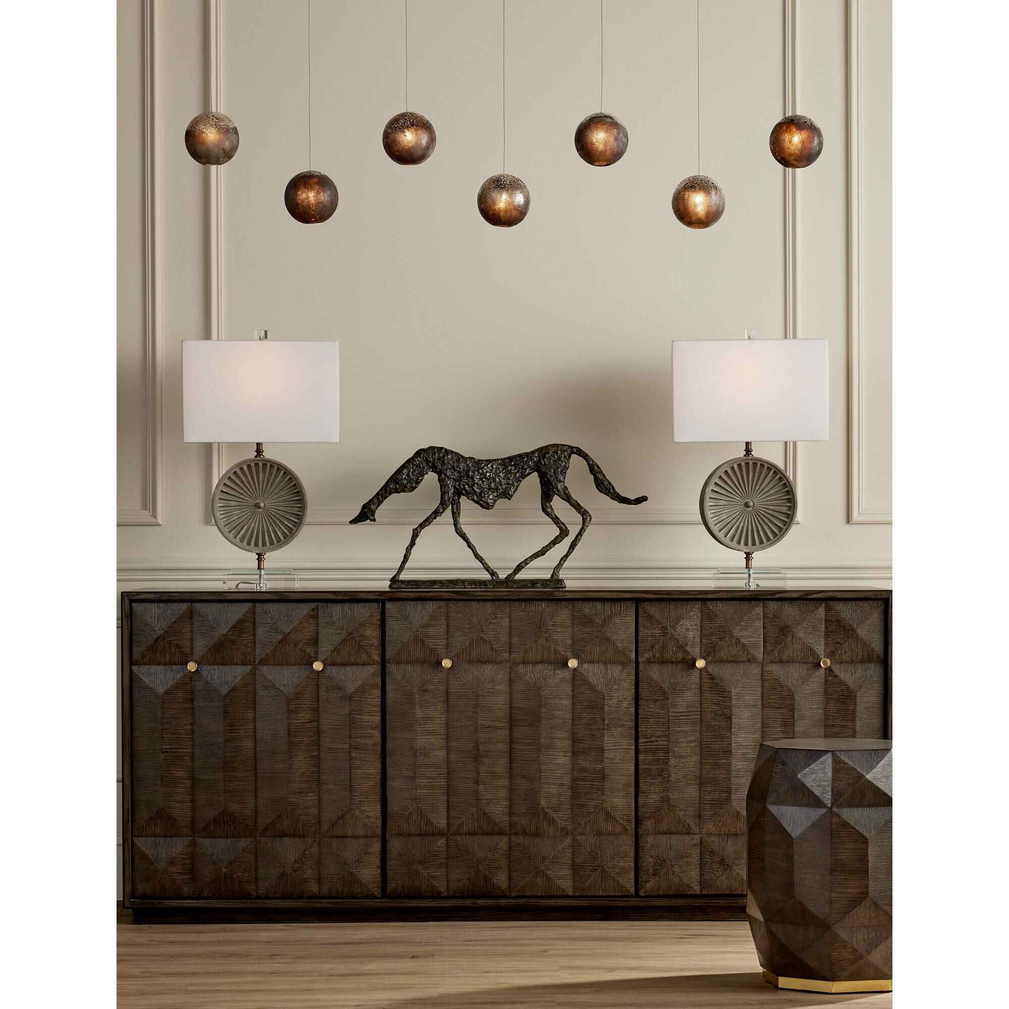 Shown in Antique Silver, Antique Gold, Matte Charcoal, Silver finish and Antique Gold and Black glass