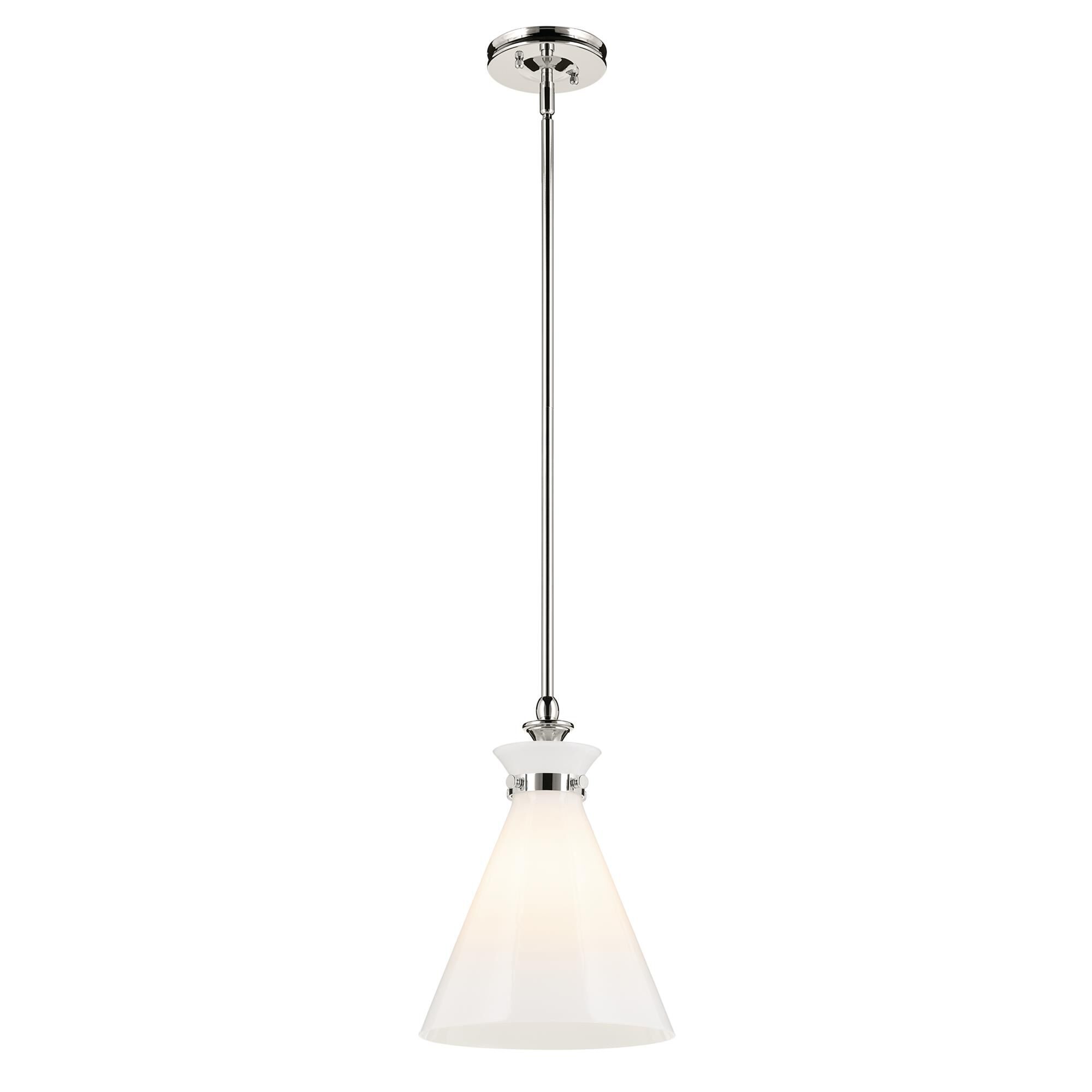 Shown in Polished Nickel finish and Opal glass