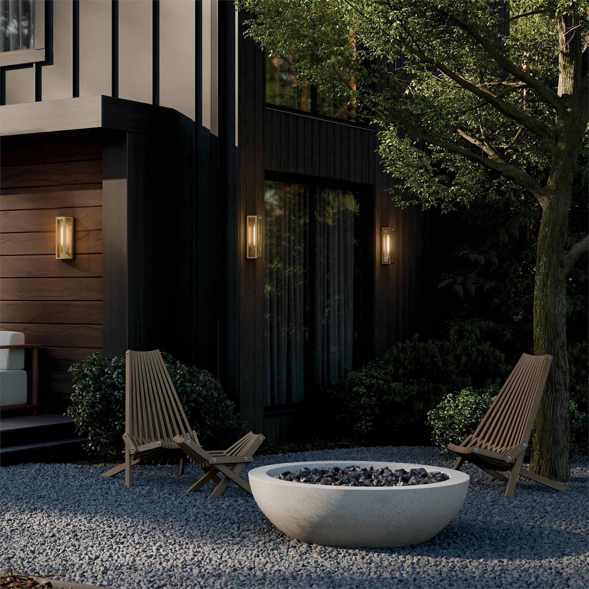 Shown in Natural Brass finish and Clear Beveled glass