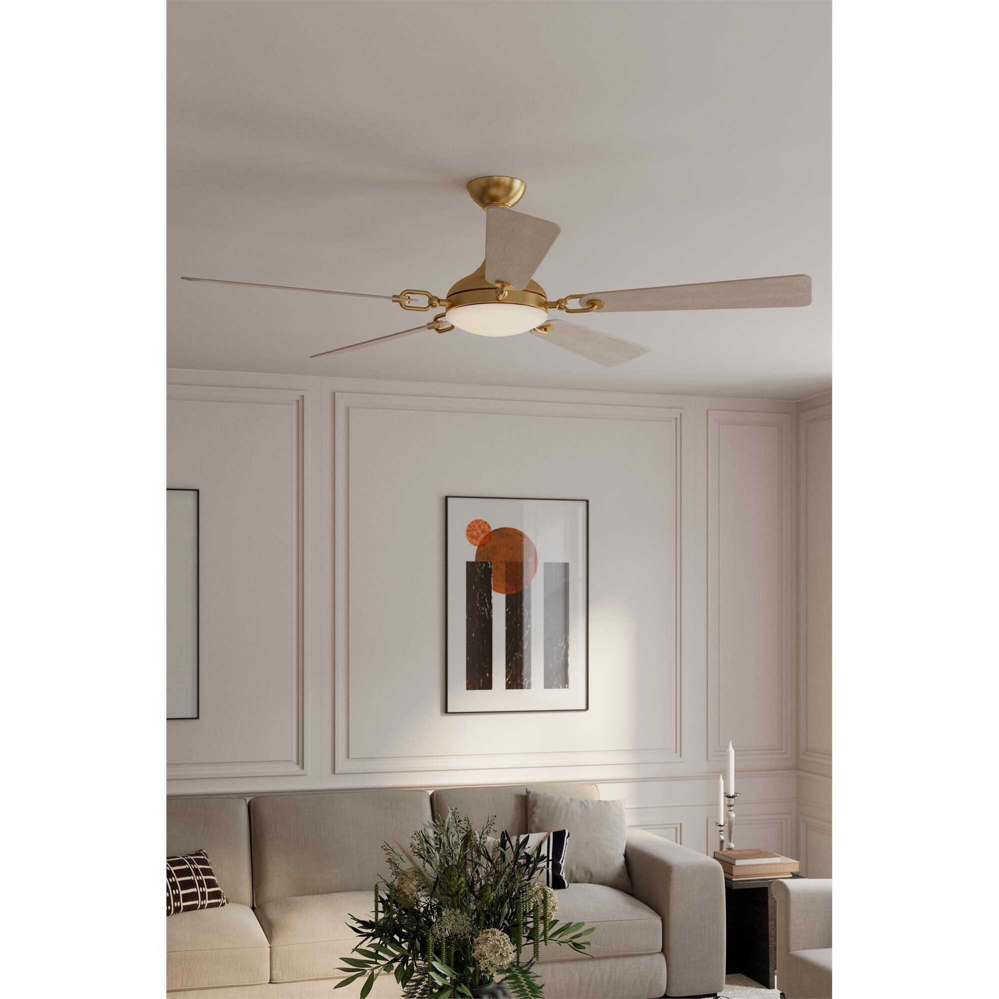Shown in Heritage Brass finish and Etched glass