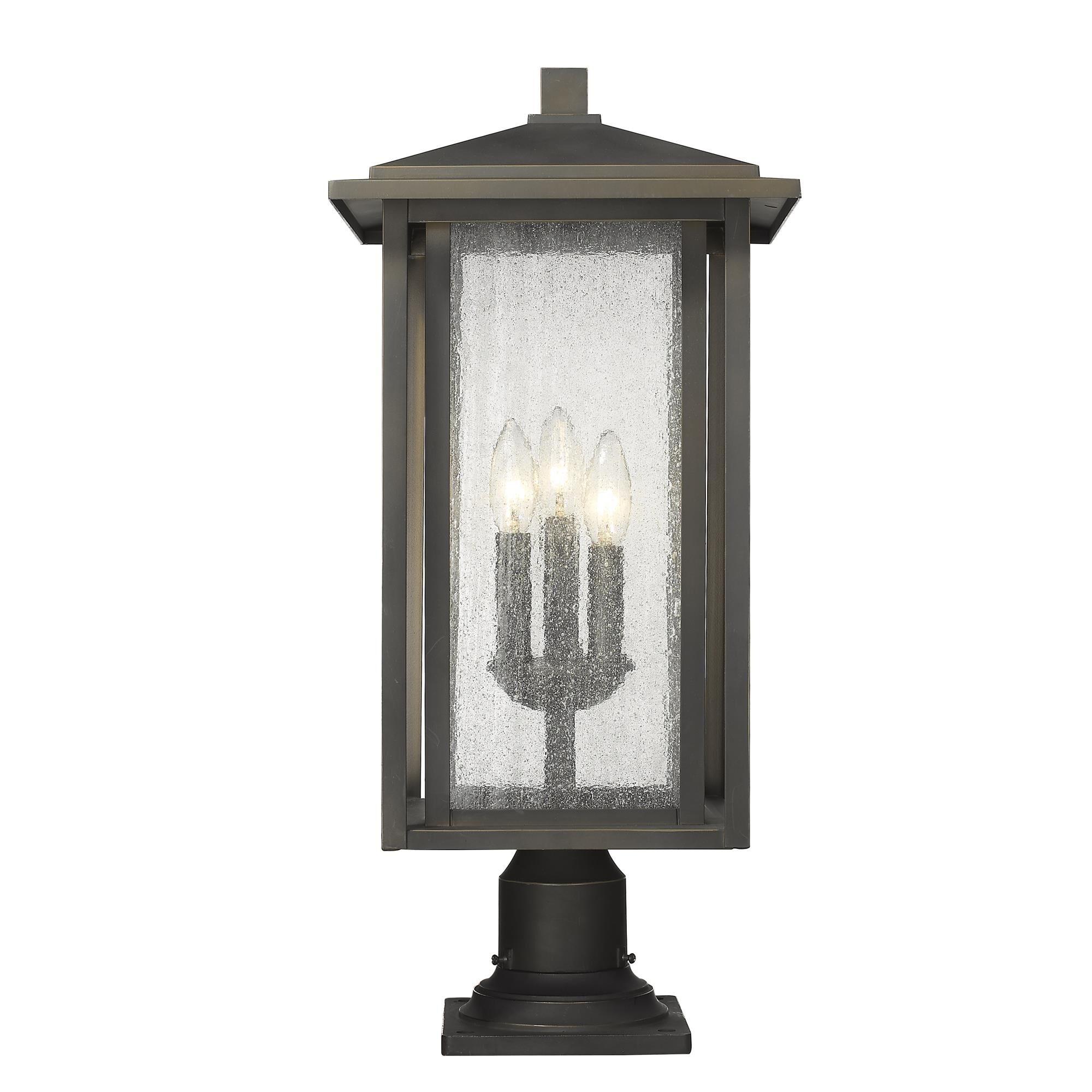 Shown in Oil Rubbed Bronze finish and Glass shade