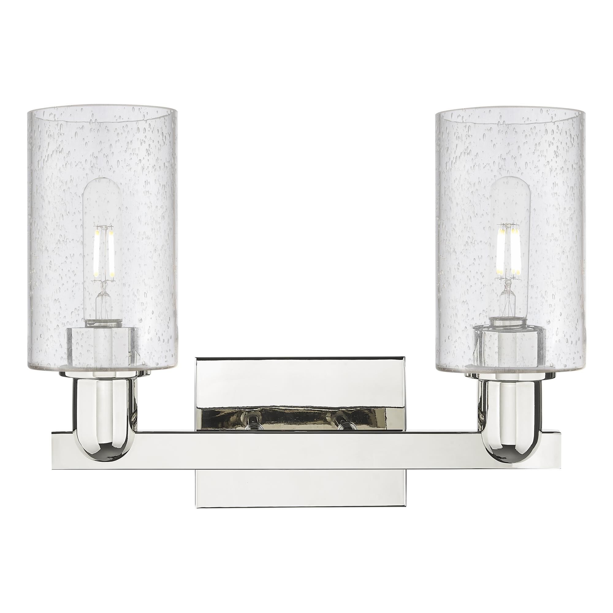 Shown in Polished Nickel finish and Seedy glass