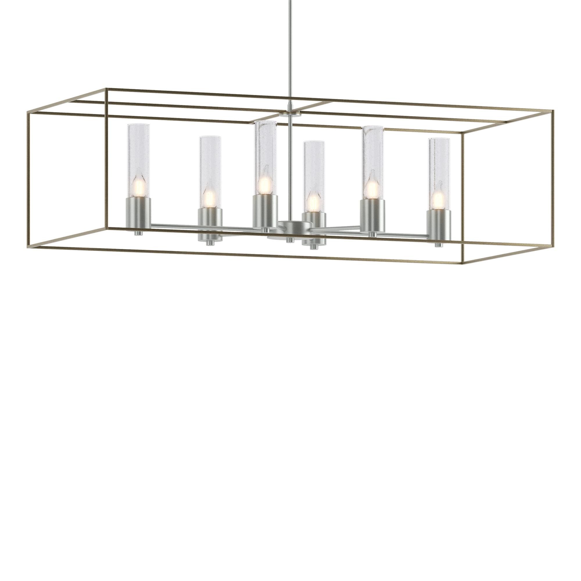 Shown in Vintage Platinum finish and Clear glass and Soft Gold accent