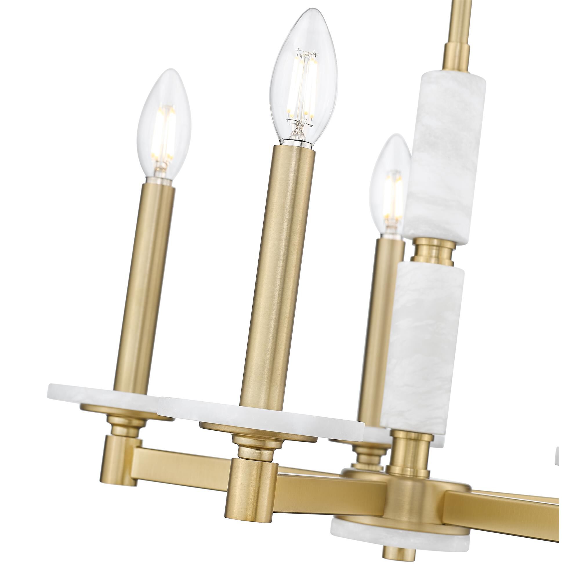 Shown in Modern Gold finish and Alabaster glass and Alabaster shade