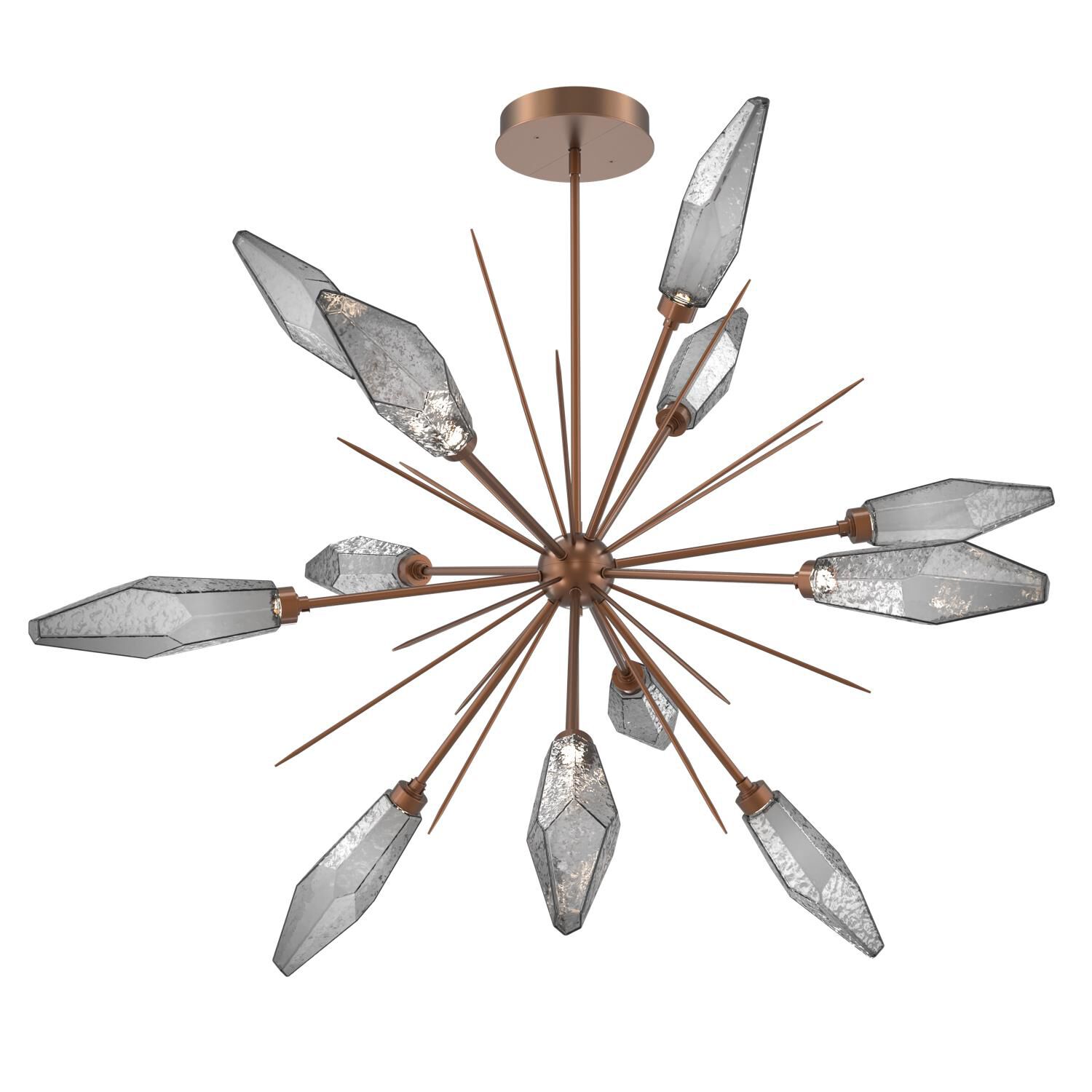Shown in Burnished Bronze finish and Chilled Blown And Smoke glass