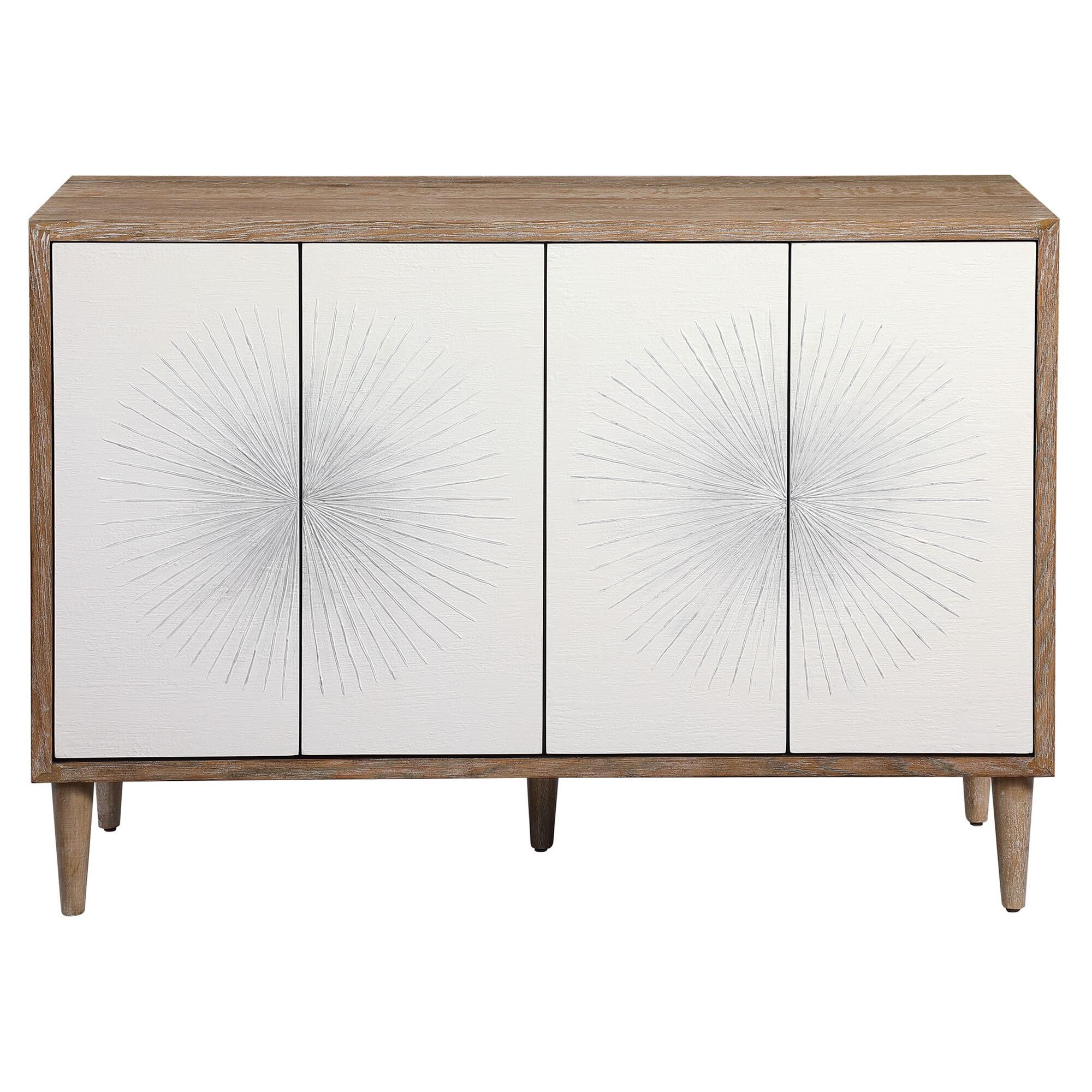 Shown in Showcasing Hints Of Scandinavian Design, This Four Door Accent Cabinet Provides A Functional Storage finish