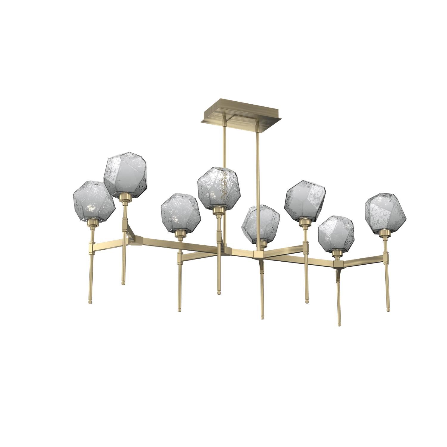 Shown in Novel Brass finish and Smoke glass