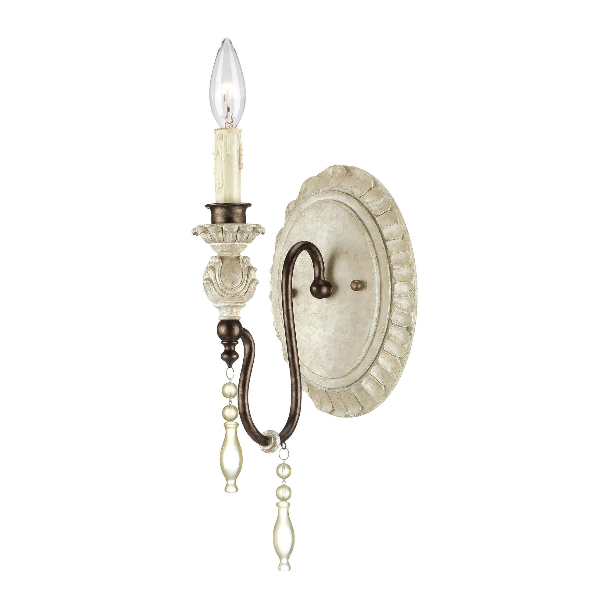 Shown in Antique White - Bronze finish