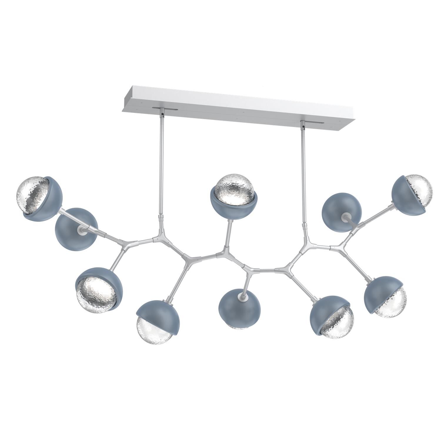Shown in Classic Silver finish and Clear glass and Poppy Blue accent