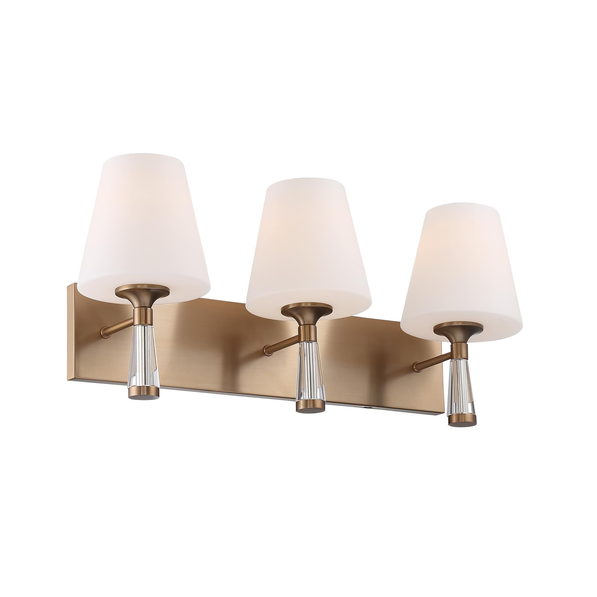 Shown in Vibrant Gold finish and Glass glass and White shade