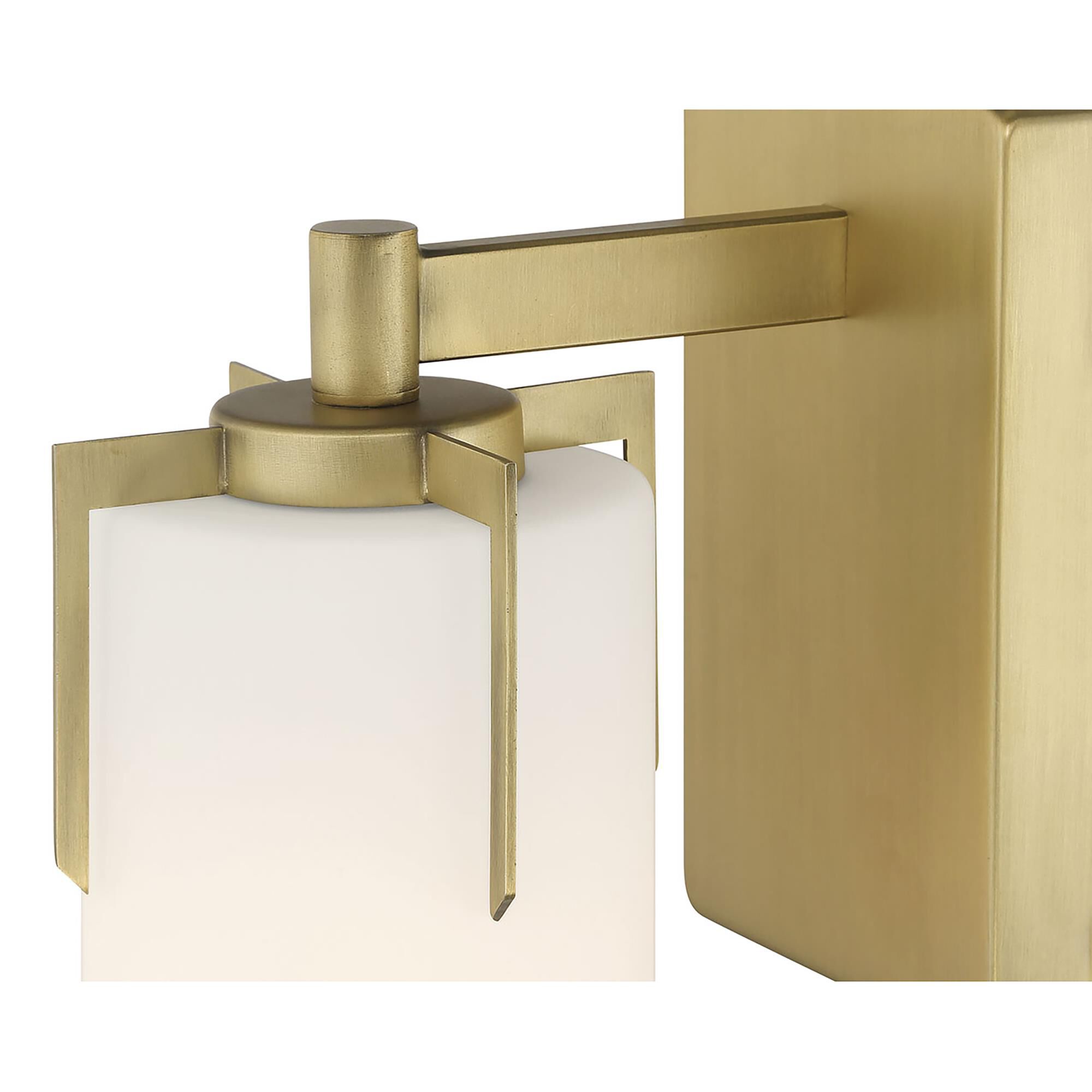 Shown in Vintage Brass finish and White Frosted glass