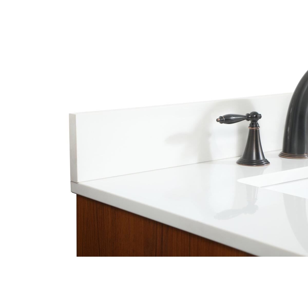 Shown in Teak finish and With Backsplash accent