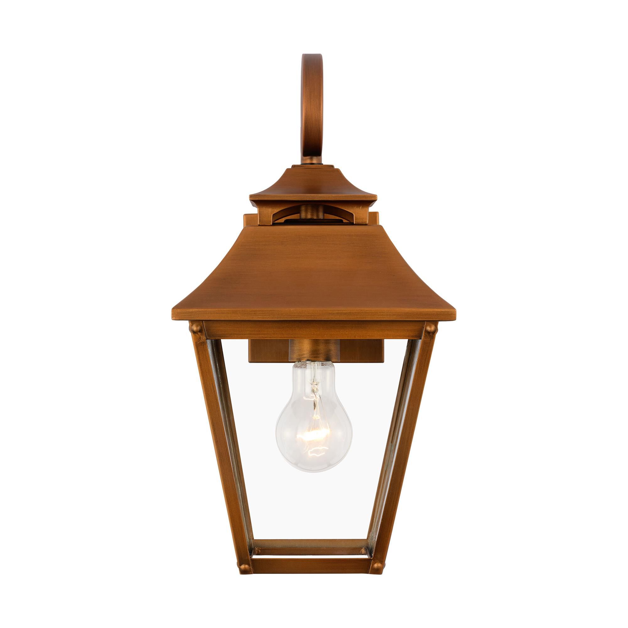 Shown in Natural Copper finish and Clear Seeded glass