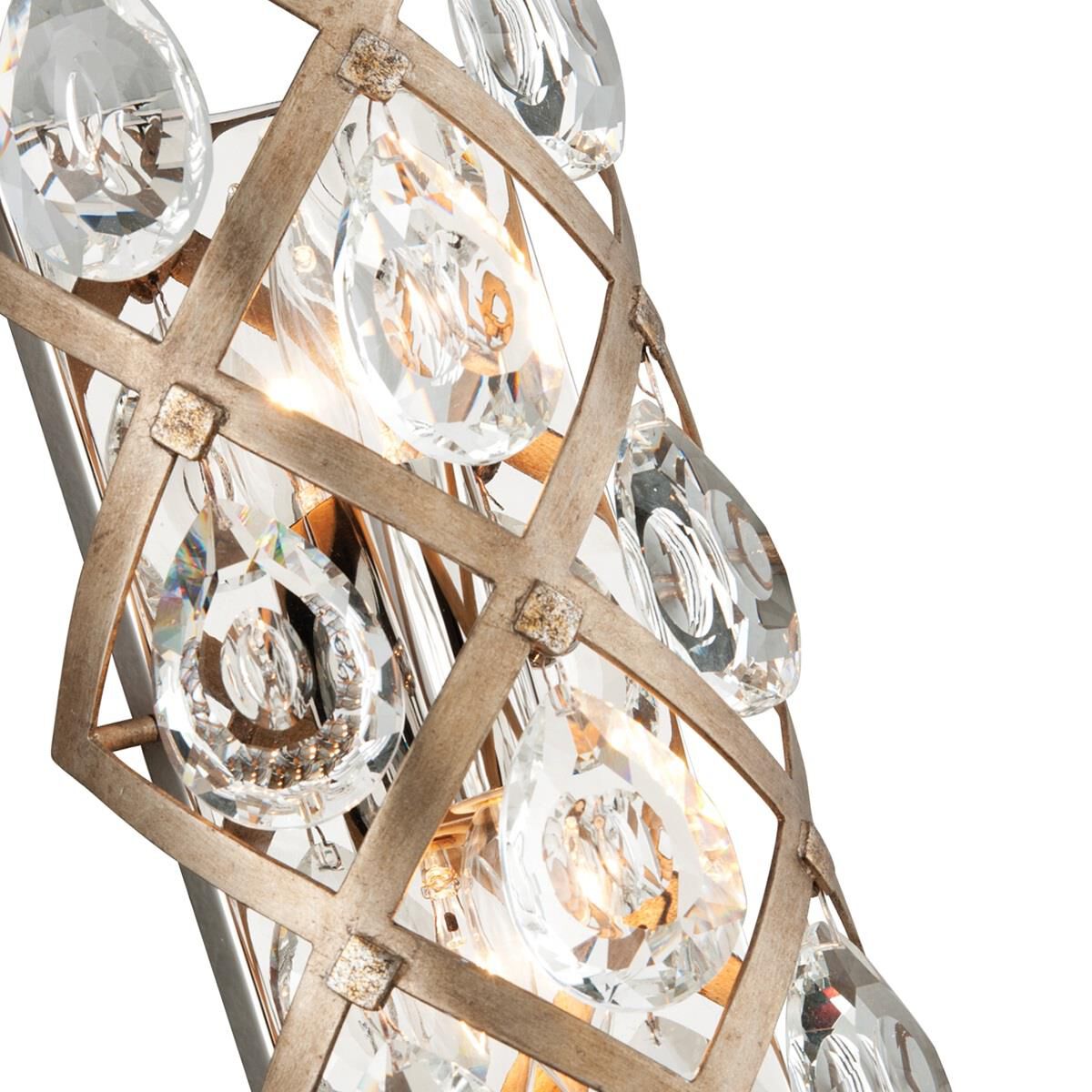 Shown in Vienna Bronze finish and Clear glass and Crystal shade