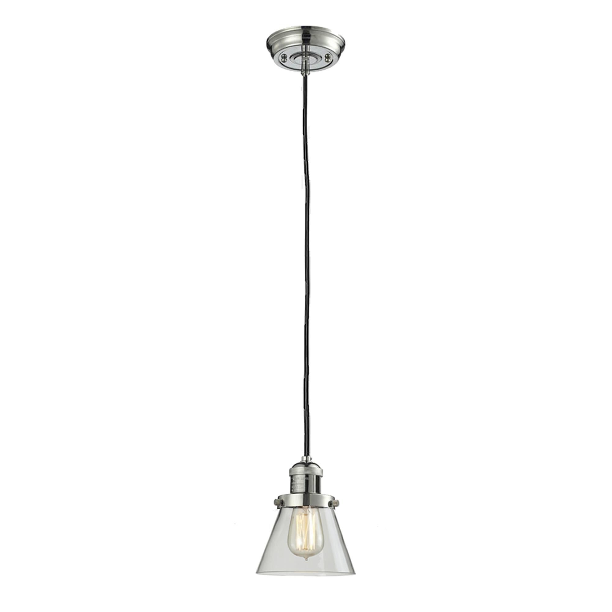 Shown in Polished Nickel finish and Clear glass
