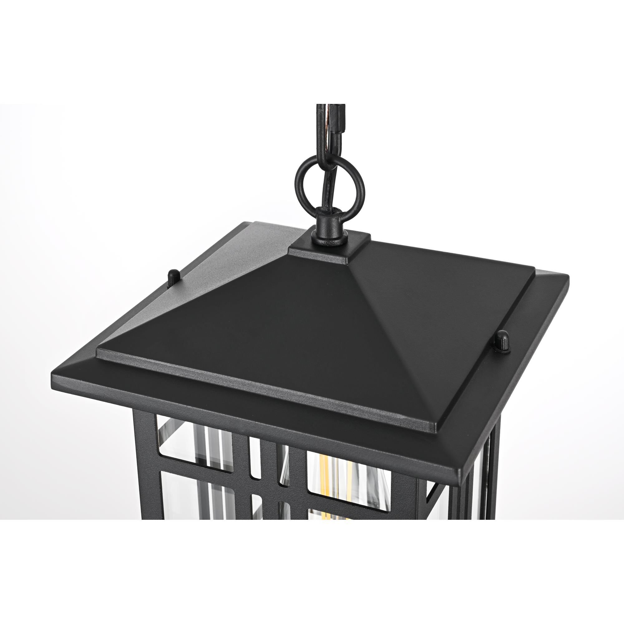 Shown in Black finish and Clear glass